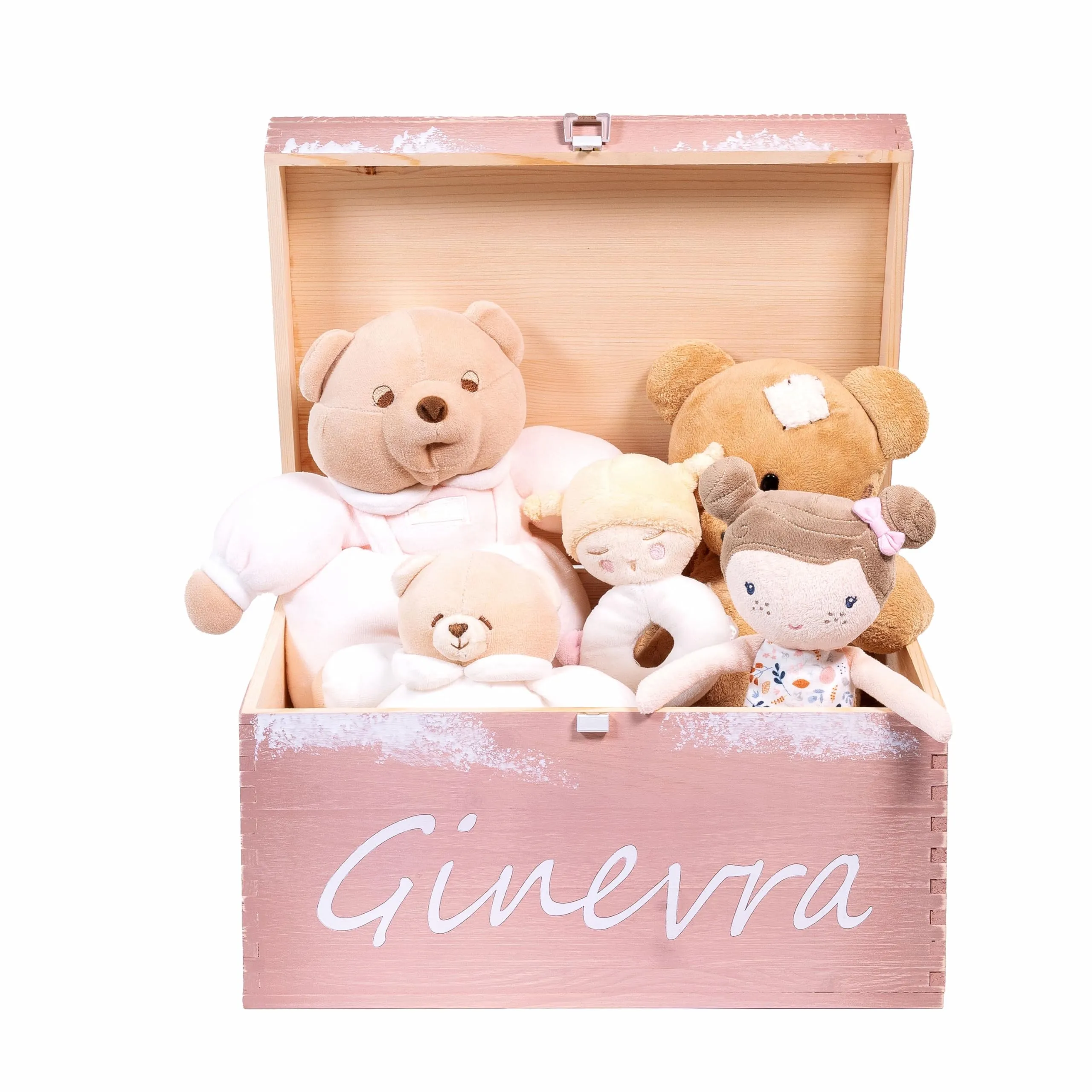 Scatola dei Ricordi Neonato - Baby Box Nascita con nome del bambino - Scatola in legno con Coperchio Personalizzabile