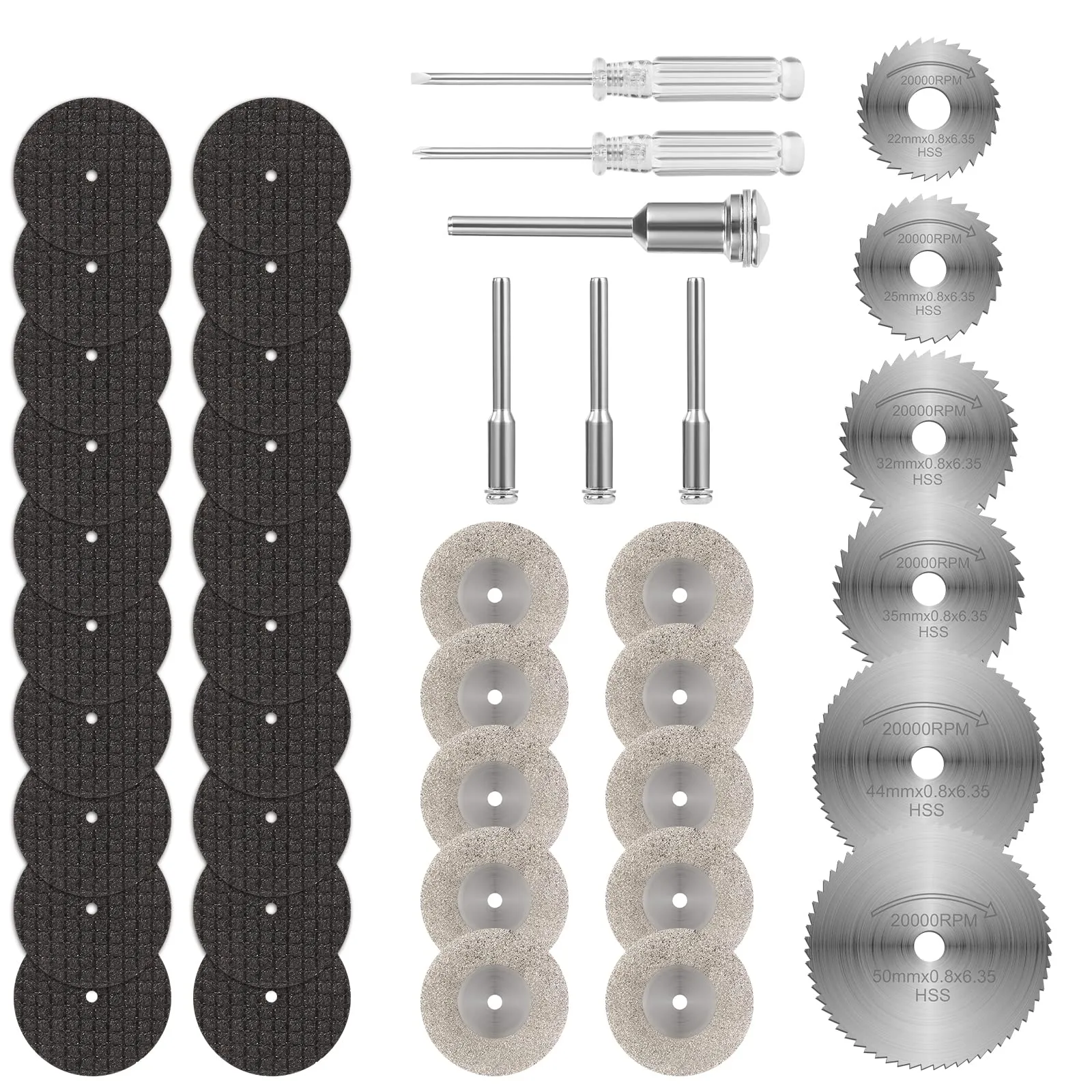 Flintronic Dischi da Taglio per Utensile Rotante per Metallo HSS in Resina Diamantata, per Legno, Plastica, Rame, Alluminio -36 Pezzi