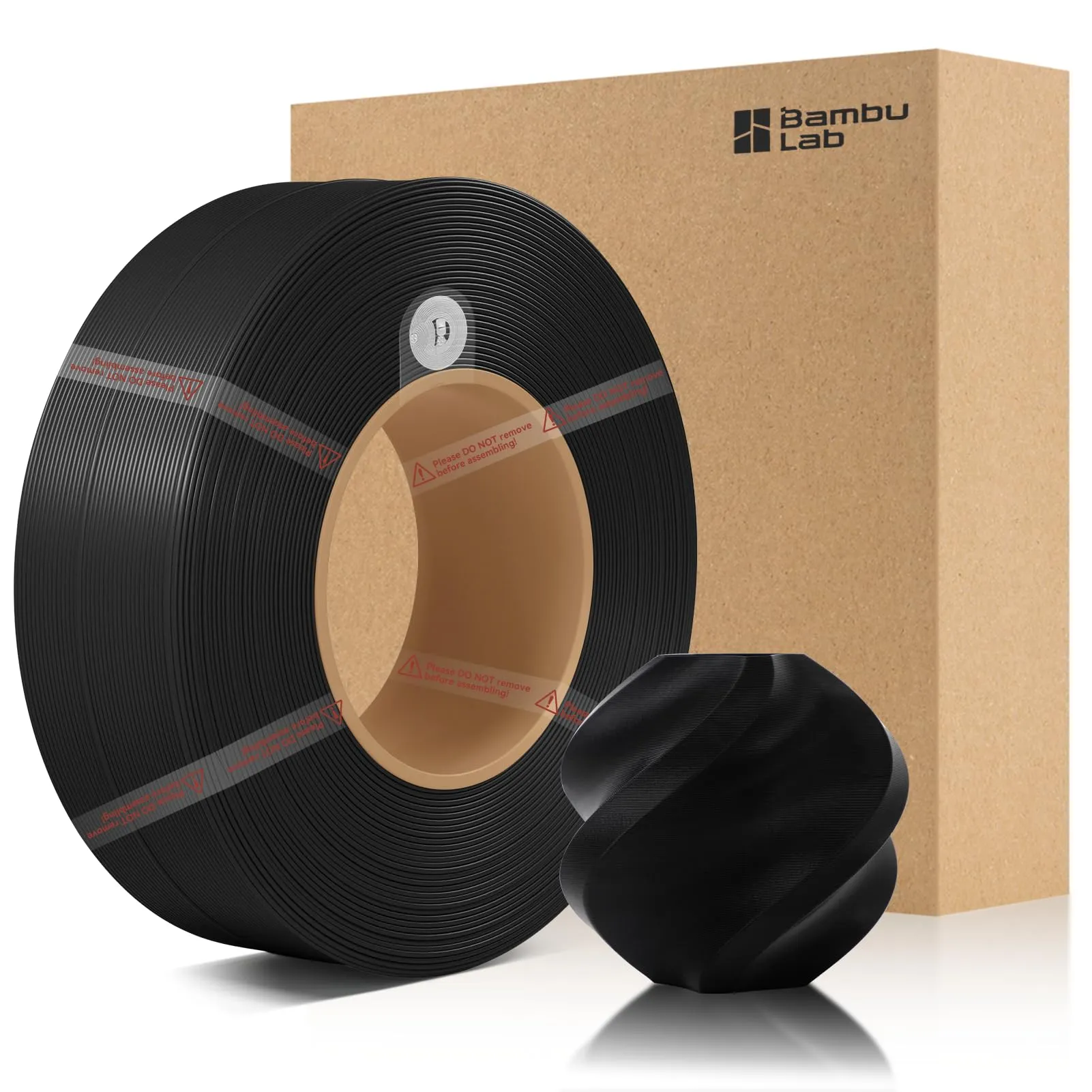 CCTREE Filamento originale Bamboo X1 PLA Basic Refill 1,75 mm, alta velocità e alta velocità, facile stampa con RFID per Bambu Lab A1/X1/P1 AMS 1 kg +/- 0,03 mm (Without Spool) (nero 10101)