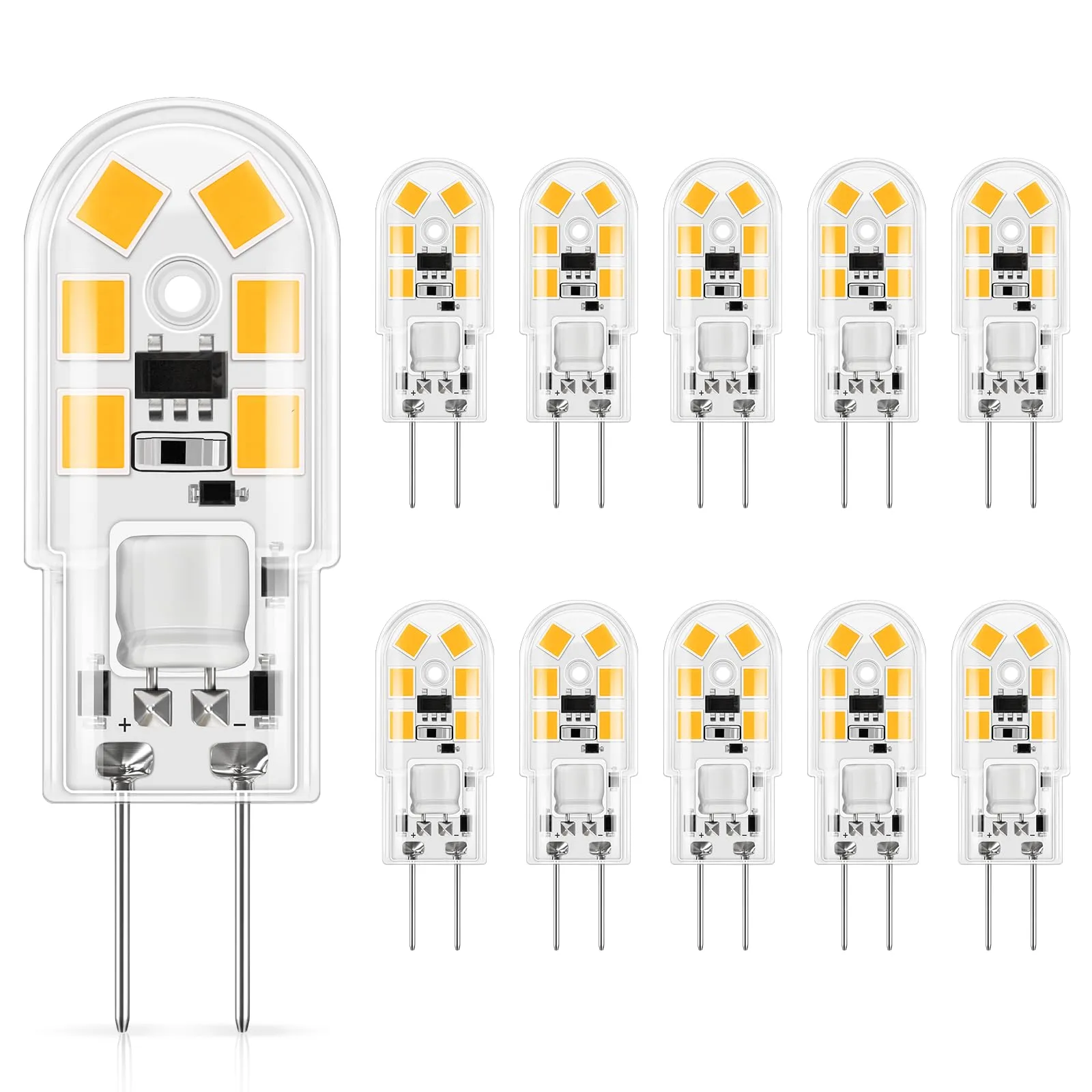 DiCUNO 10-Pack lampadina G4 1.5W LED, 180LM, AC/DC 12V lampadine Equivalente a 20W
