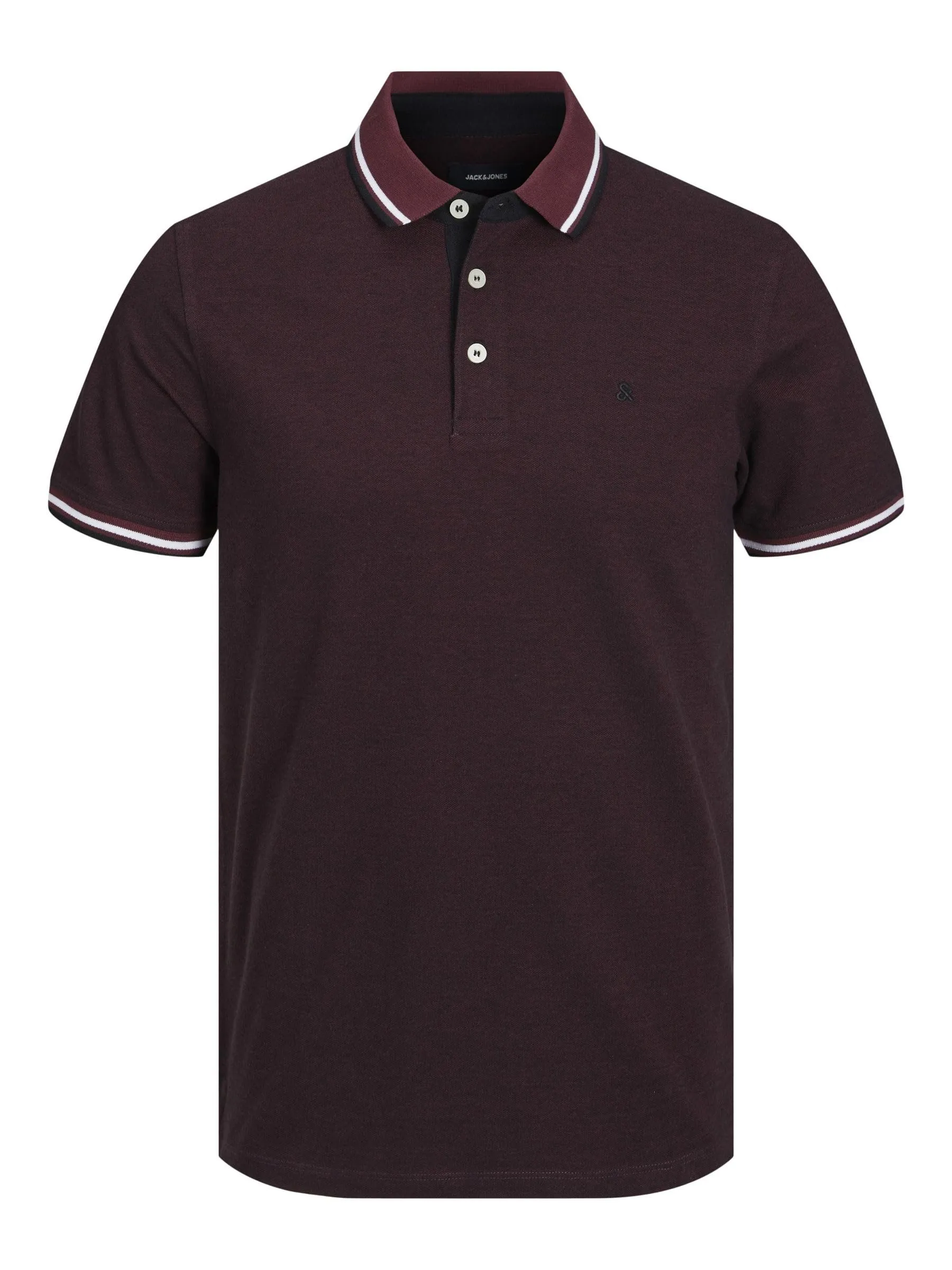 JACK & JONES Jjepaulos Polo Ss Noos, Maglietta Uomo, Rosso (Port Royale Detail/Slim Fit), XL