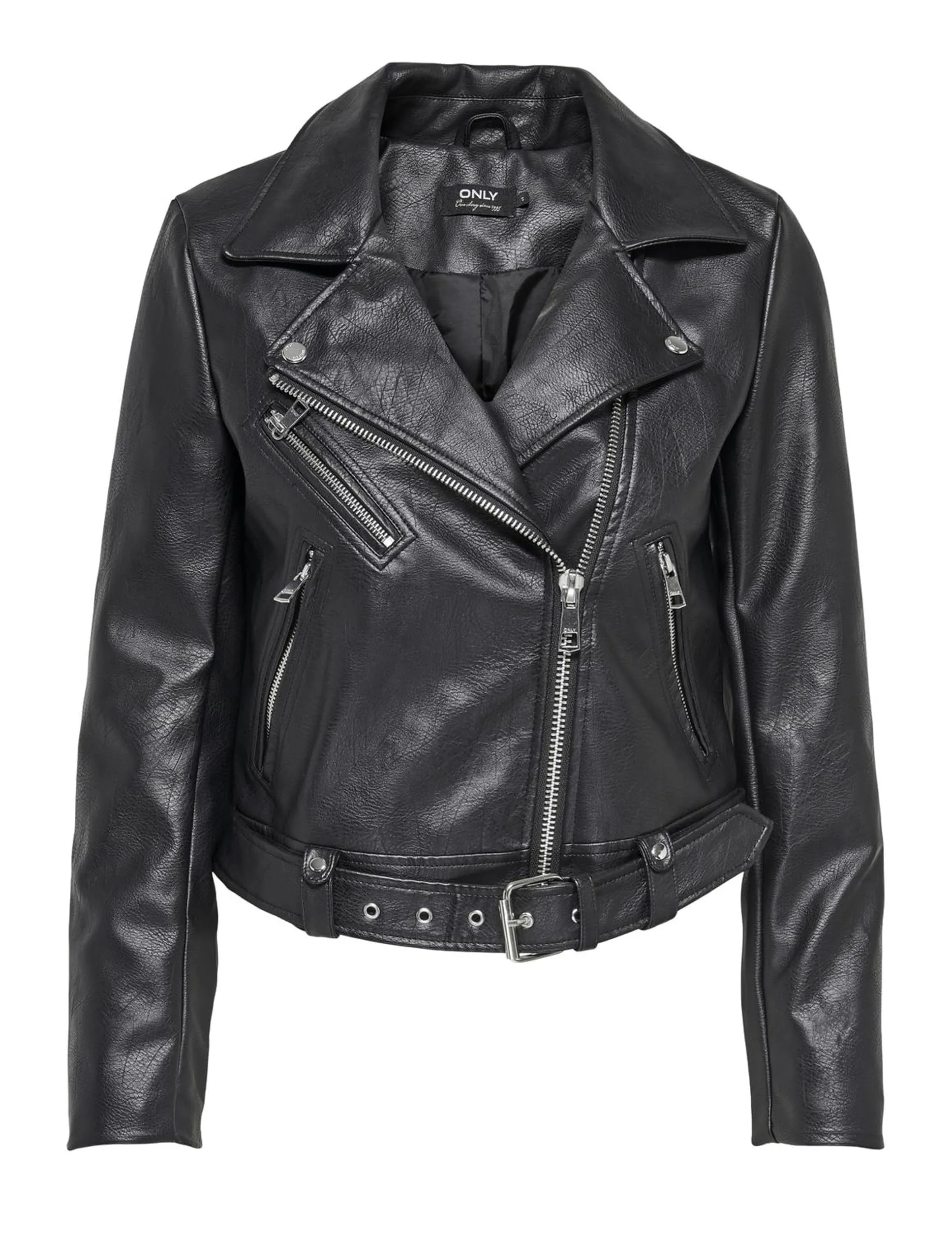ONLY Onlvera Faux Leather Biker CC Otw Giacca, Nero, S Donna