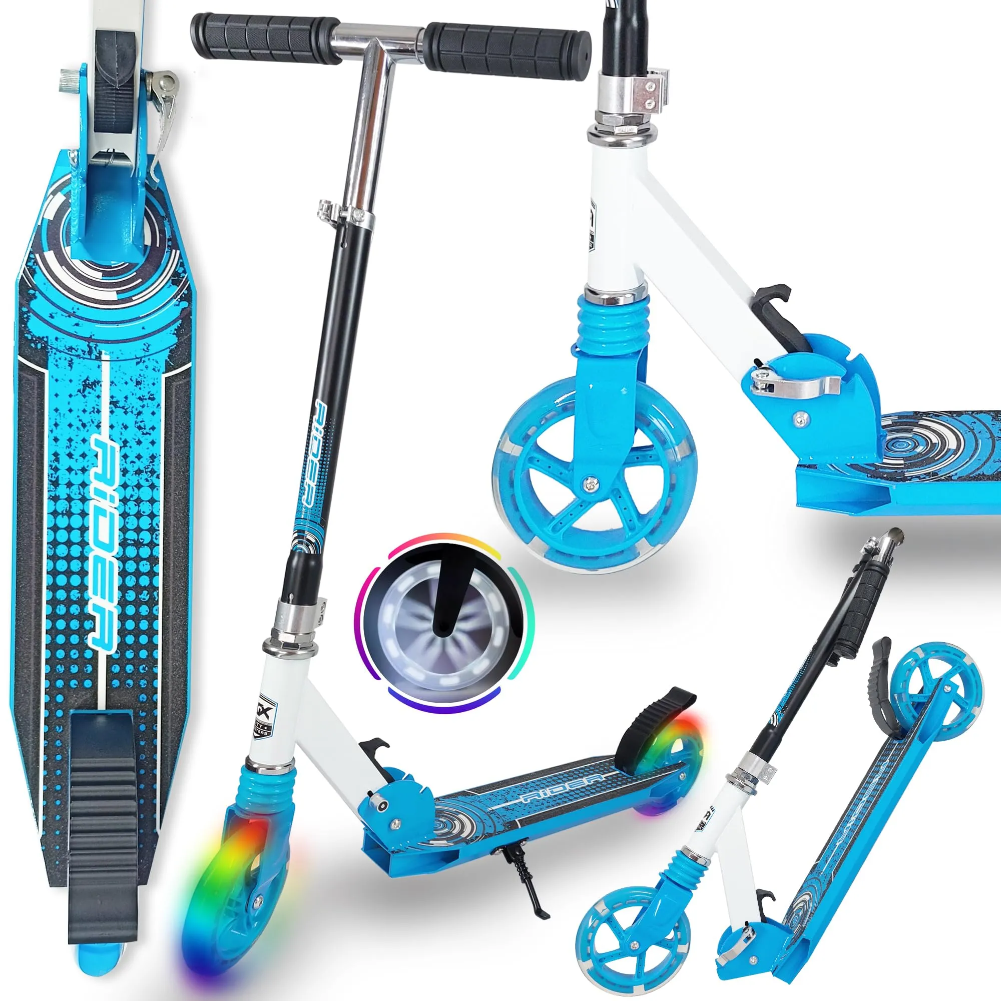 WeLLIFE |Monopattino per Bambini in Alluminio| Ruote luminose a Led grandi 140mm| Monopattino Viola in Alluminio| Altezza Regolabile per Bambini