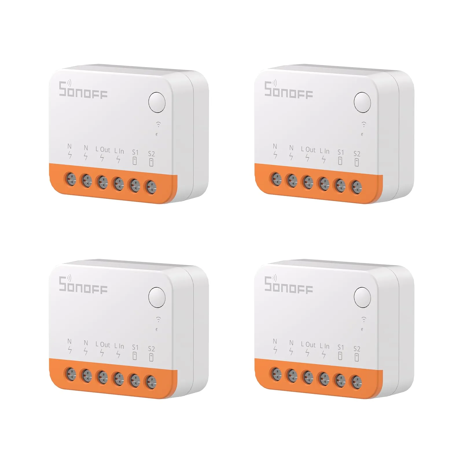 SONOFF MINI R4 4PCS WiFi Smart Switch 2-Way, Interruttore intelligente DIY, modalità relè staccabile, WiFi 2.4G, controllo APP, Funziona con Alexa, Google Home Assistant, controllo remoto eWeLink