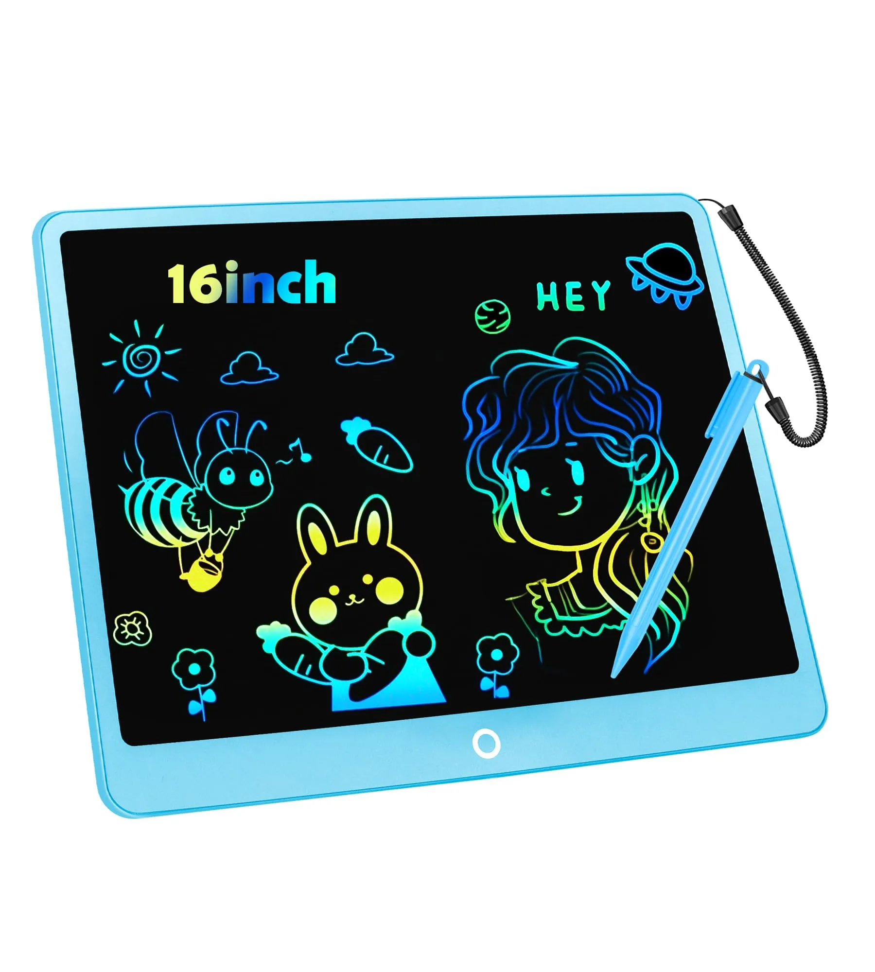 Tavoletta Grafica LCD Scrittura 16 Pollici, Tavoletta Grafica Bambini Elettronica Lavagna Digitale da Disegno con Penna Giochi Giocattolo 3-12 Anni Regali di Natale di Compleanno per Ragazzi Ragazze