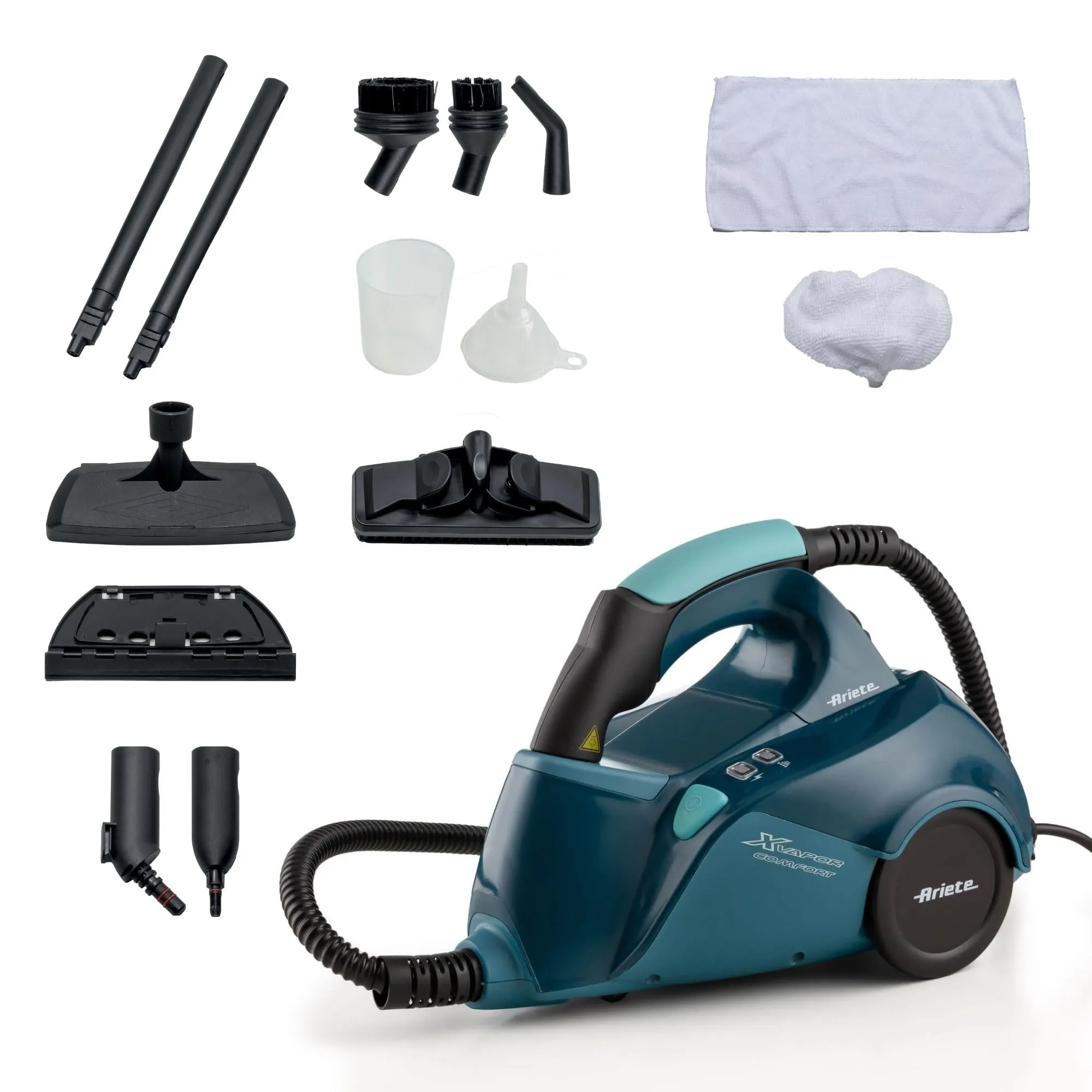 Ariete 4145 XVapor Comfort, Pulitore a vapore, Uccide 99,9% germi e batteri, Kit accessori, Vapore continuo 45', 1500W, 5 bar, Blu