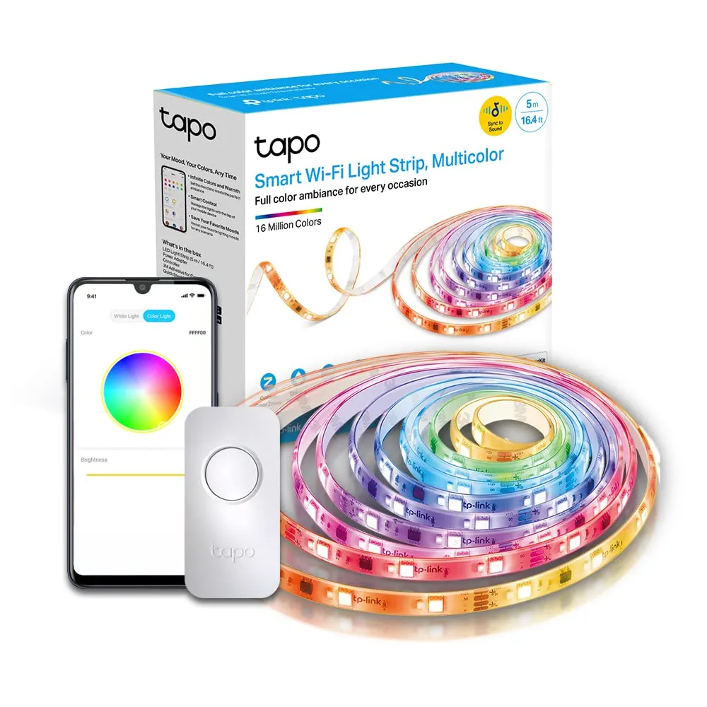 TP-Link Tapo L930-5 Striscia LED Smart 5m, Impermeabile IP44, DIY Multicolore Segmentato, LED Bianchi, WiFi Strisce LED RGBIC, Alexa, Google Assistant, Luci LED Adatto per Casa, Bar
