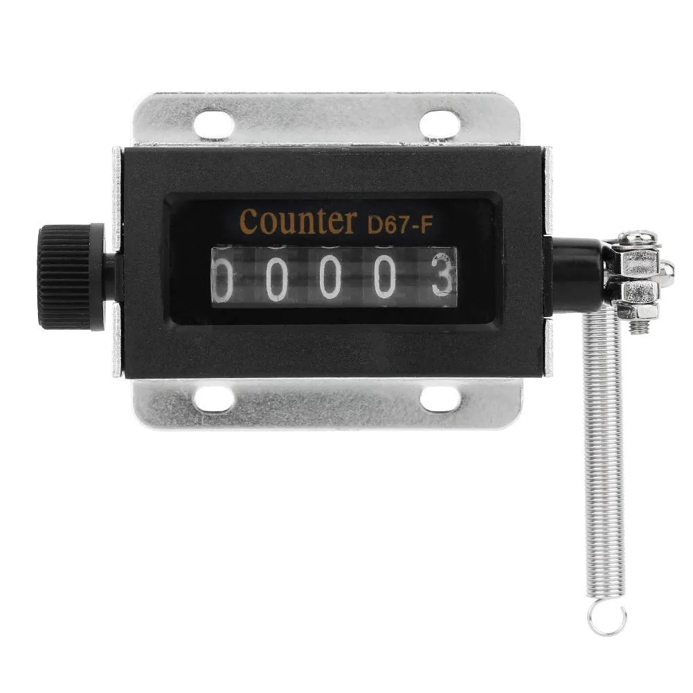 Contatore meccanico, D67F 5 cifre Meccanico azzerabile manuale Tiro manuale Tally Contatore aritmometro Conteggio accurato