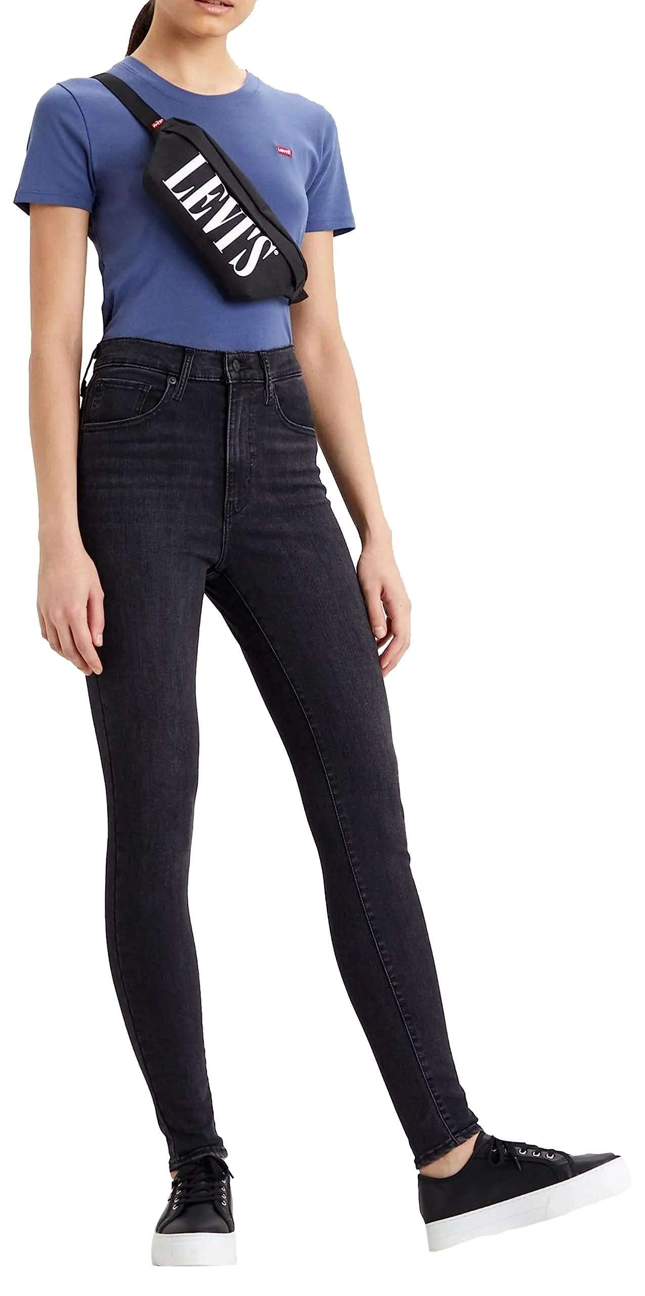 Levi's Mile High Super Skinny, Jeans Donna, Black Ground, 27W / 30L
