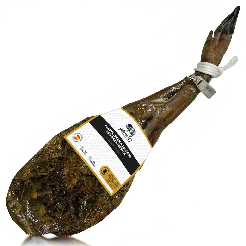 4-5 Kg Prosciutto Iberico Pata Negra (Spalla) 100% Naturale Stagionate 18-24 mesi - Jamon Iberico Spagnolo - Paleta Iberica de Cebo