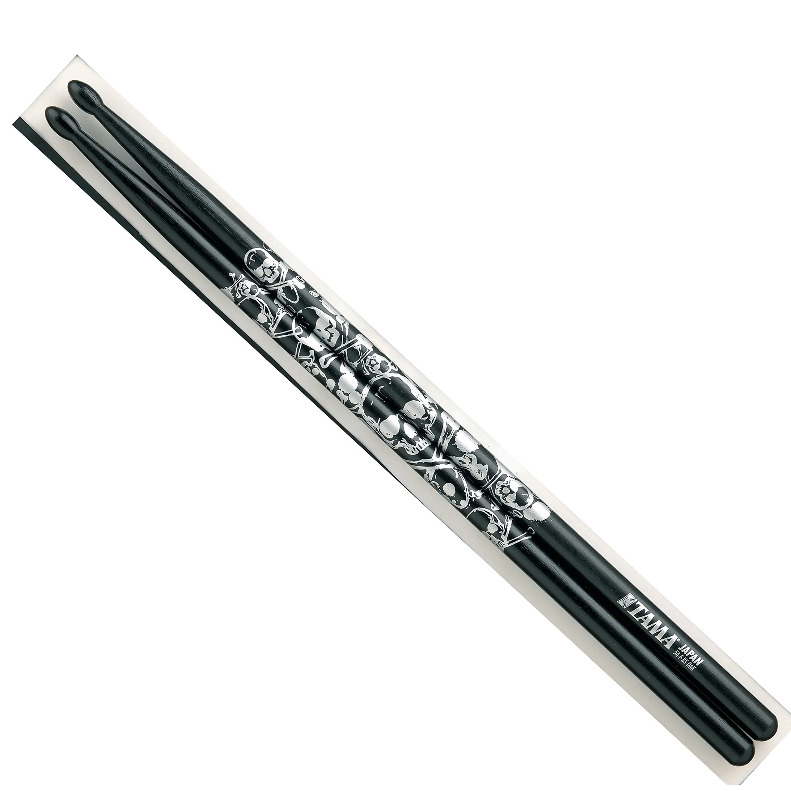 TAMA 7A-S-BS Bacchette da tamburo con decorazione a teschio (ø 13 x 390 mm), colore: Nero