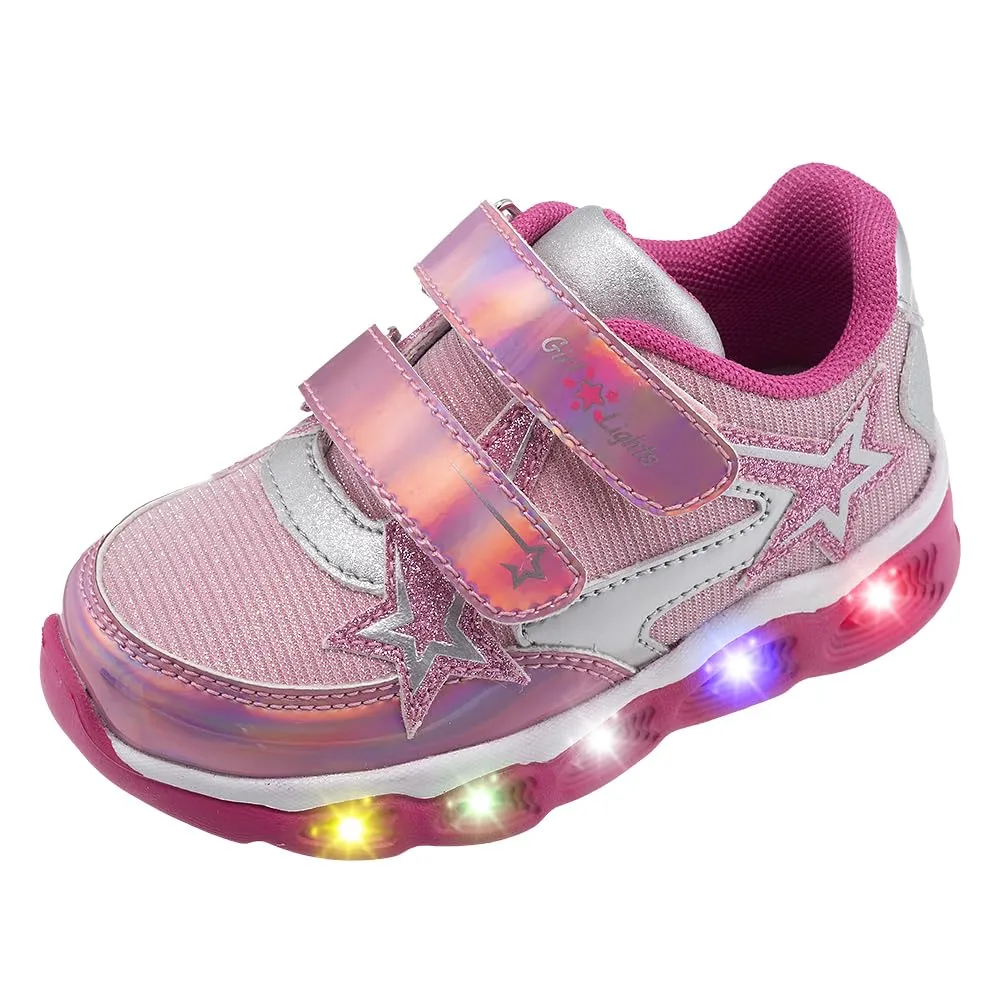 Chicco, Scarpe con Luci, Sneaker Bambina, con Comoda Chiusura con Doppio Strappo, Comode, Flessibili e Traspiranti, Ideali per Primavera, Autunno e Inverno, Scarpe Bambina, Designed in Italy