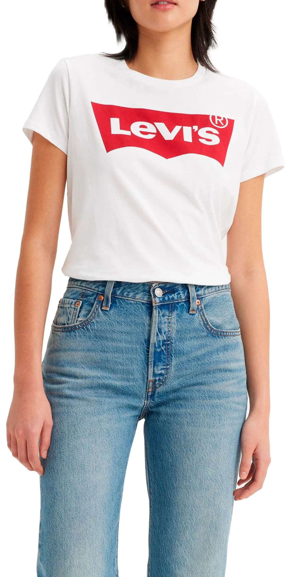 Levi's The Perfect Tee, T-Shirt Donna, Batwing White, XS
