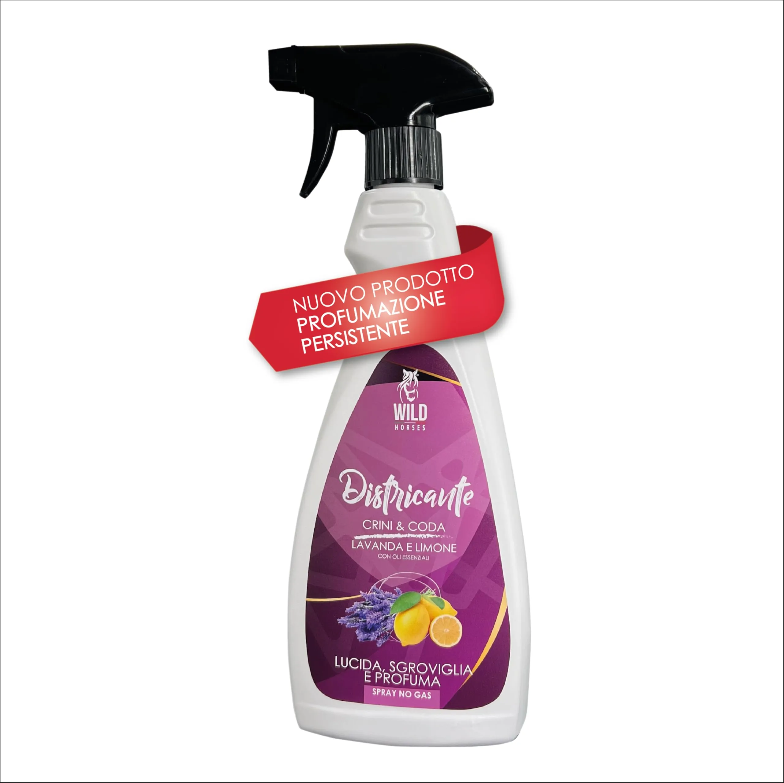 Wild Horses | Districante Crini & Coda Lavanda e Limone - Lucida, Sgroviglia e Profuma, Senza Risciacquo, 500 ml, Made in Italy
