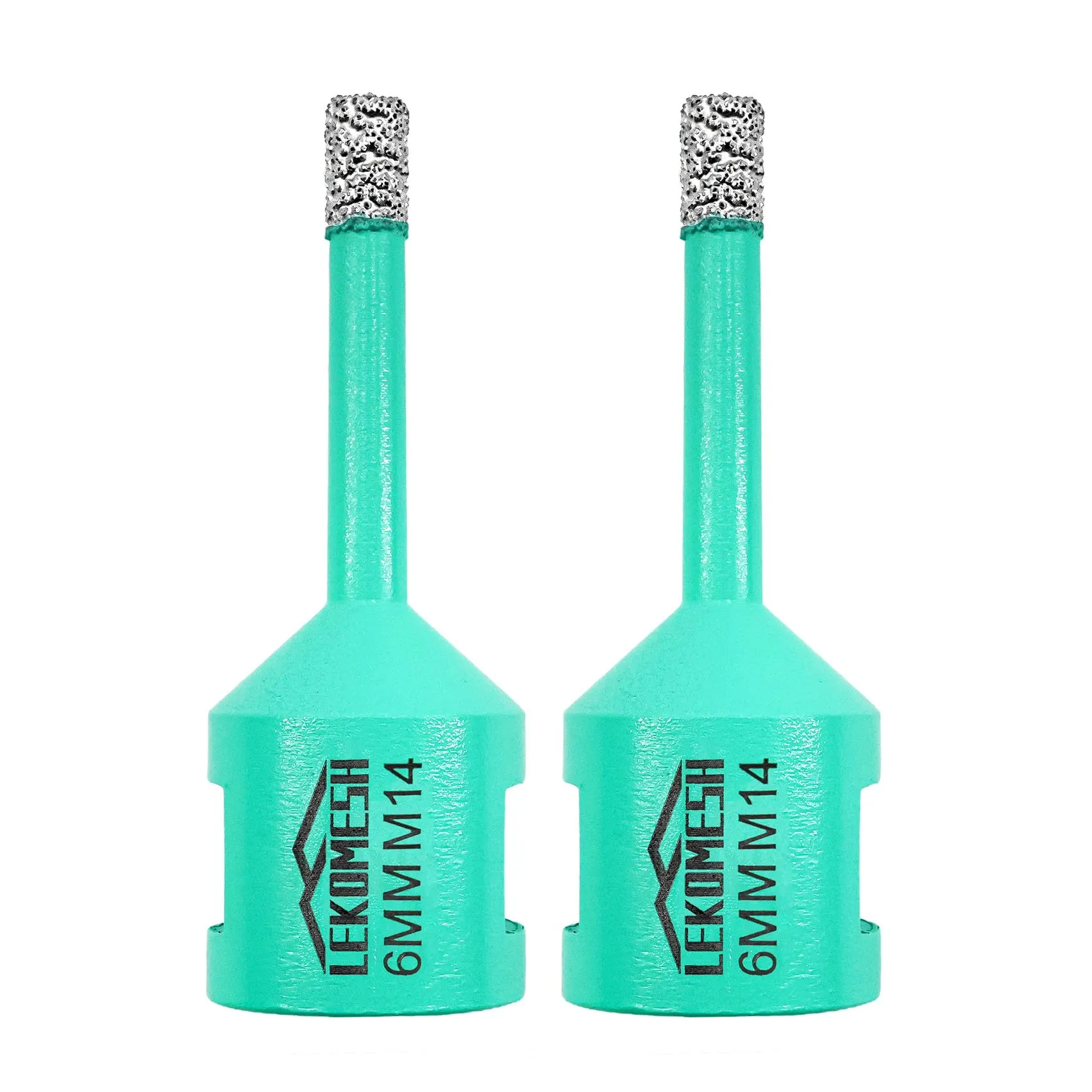 Punta per Trapano Diamantata 2 pezzi - 6MM Punta a Tazza per Porcellana Ceramica Piastrella Marmo Granito Pietra Quarzo- Filettatura M14 per Smerigliatrici Angolari LEKOMESH