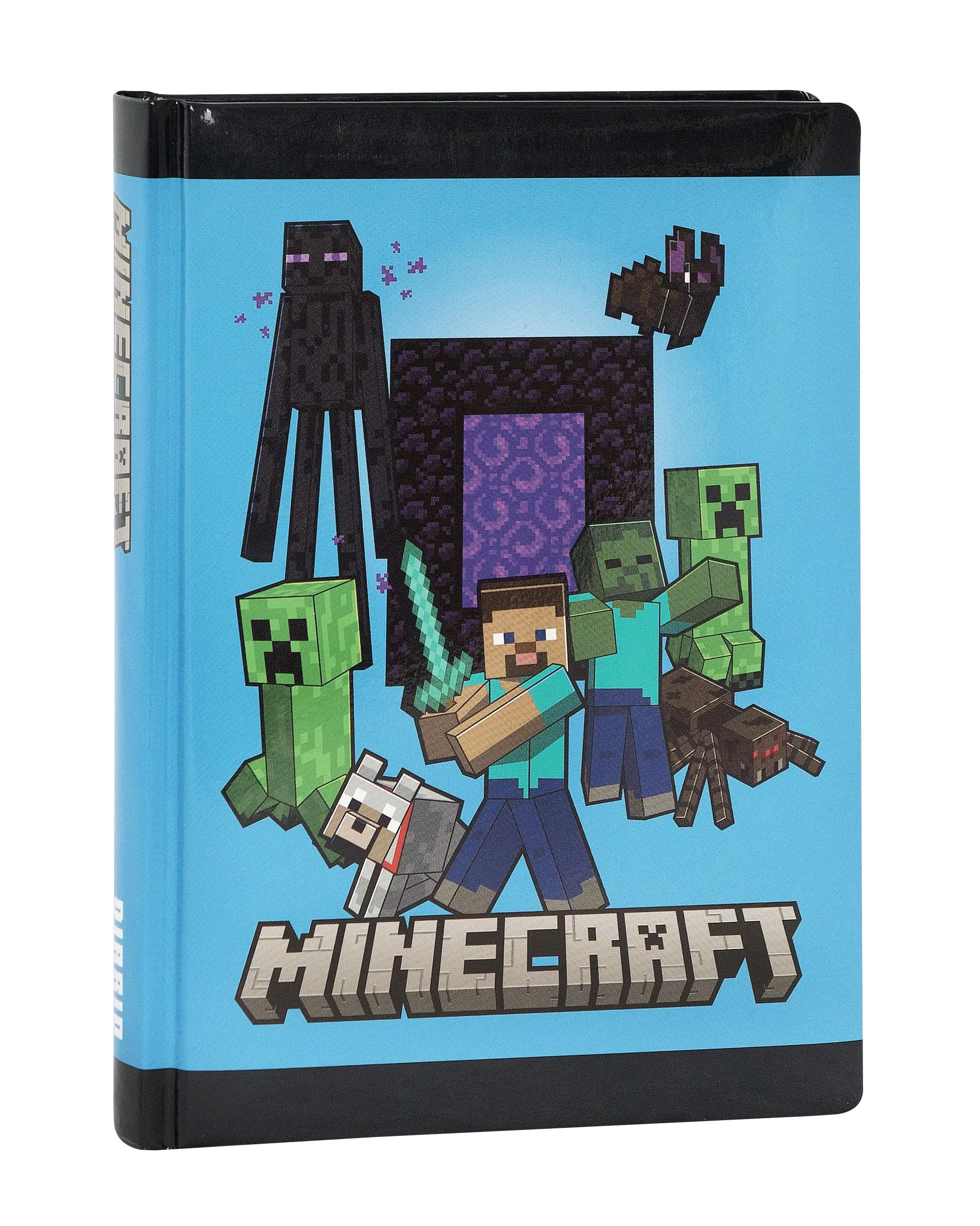 MINECRAFT - Diario Scuola, Agenda Giornaliera 12 Mesi per Bambini e Ragazzi, con Copertina Imbottita, 320 Pagine Colorate, Ideale per Scuola Elementare e Media, 13x17.8 cm, Blu Pixel