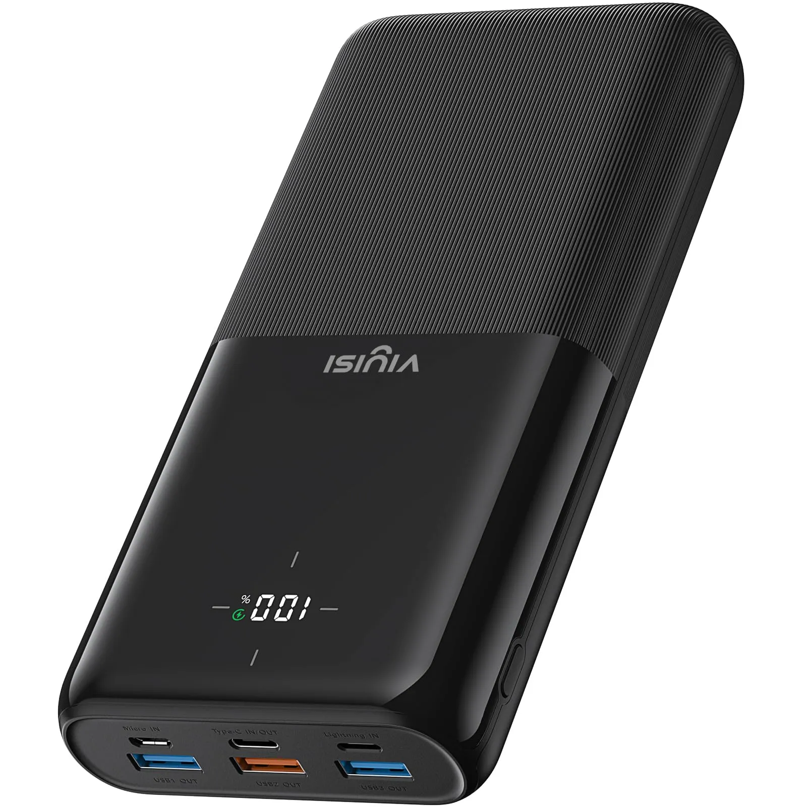 VIYISI Power Bank 30000mAh, caricatore portatile a ricarica rapida 20W PD, batteria esterna USB C con display LED, 4 uscite e 3 ingressi compatibili con iPhone/Samsung/Xiaomi/Huawei/iPad/Tablet, ecc
