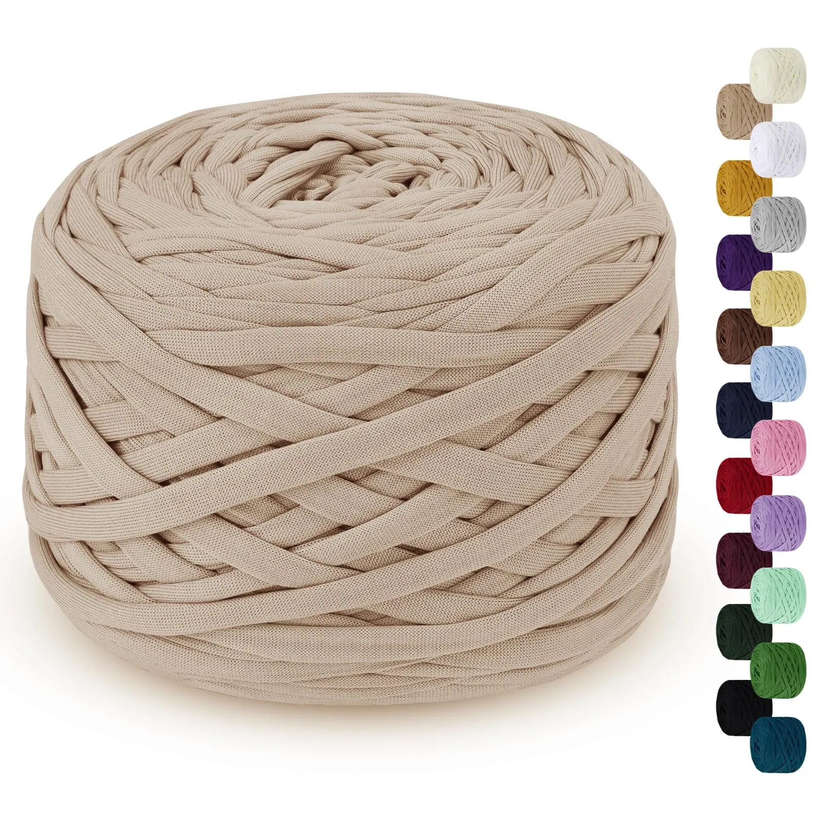LEREATI Fettuccia per Borse a Uncinetto 285g/100m Cordino per Borse Uncinetto, Filato per Uncinetto, Cordoncino per Borse, Cestini, Tappeti, Fai da Te, Decorazioni, Artigianato (Cachi)