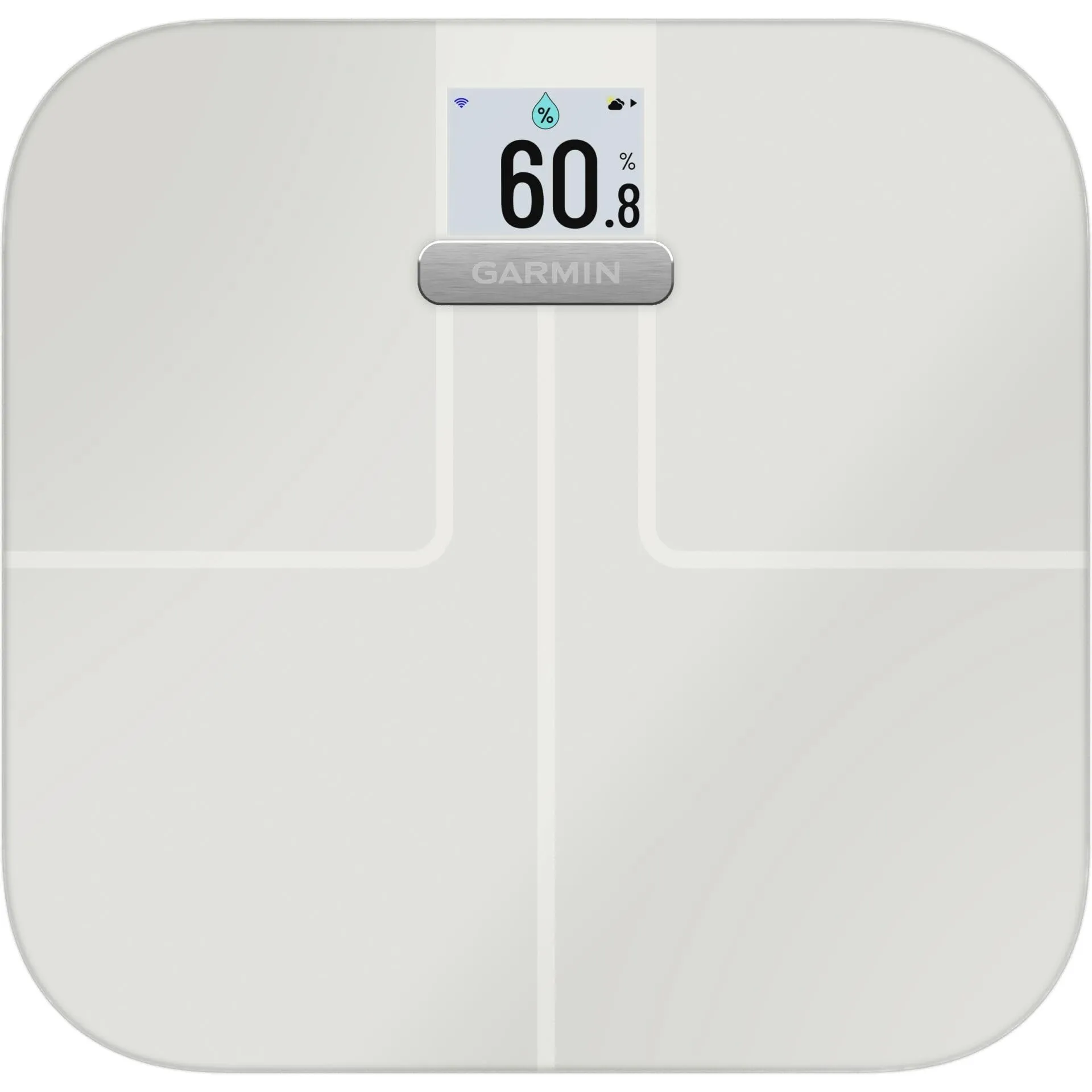 Garmin Index S2 White Bilancia Impedenziometrica, con Schermo a Calori, fino a 16 Utenti, Bluetooth e Wi-Fi, Bianco