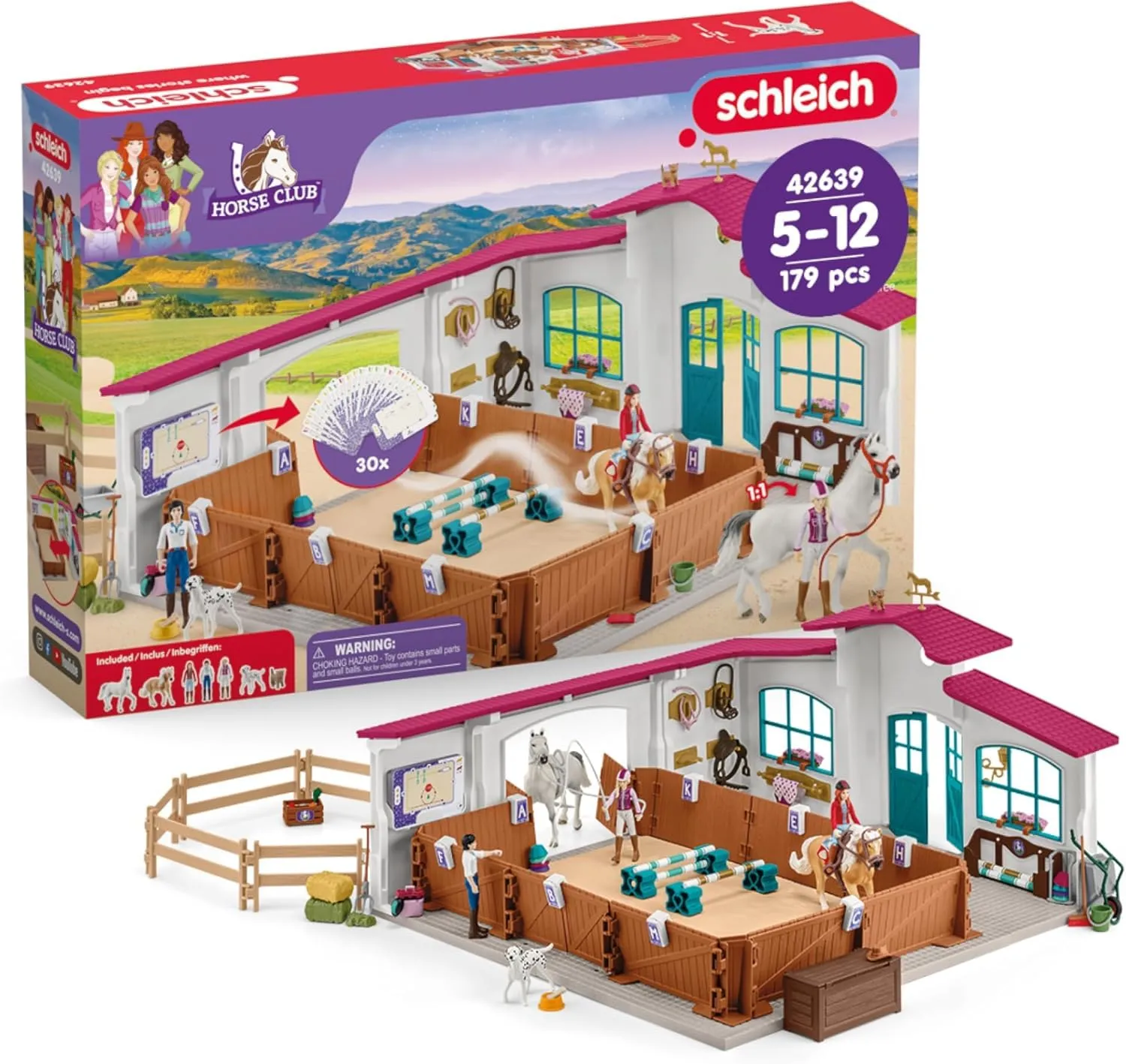 schleich 42639 Maneggio Peppertree, da 5 anni, HORSE CLUB - Playset, 179 pezzi
