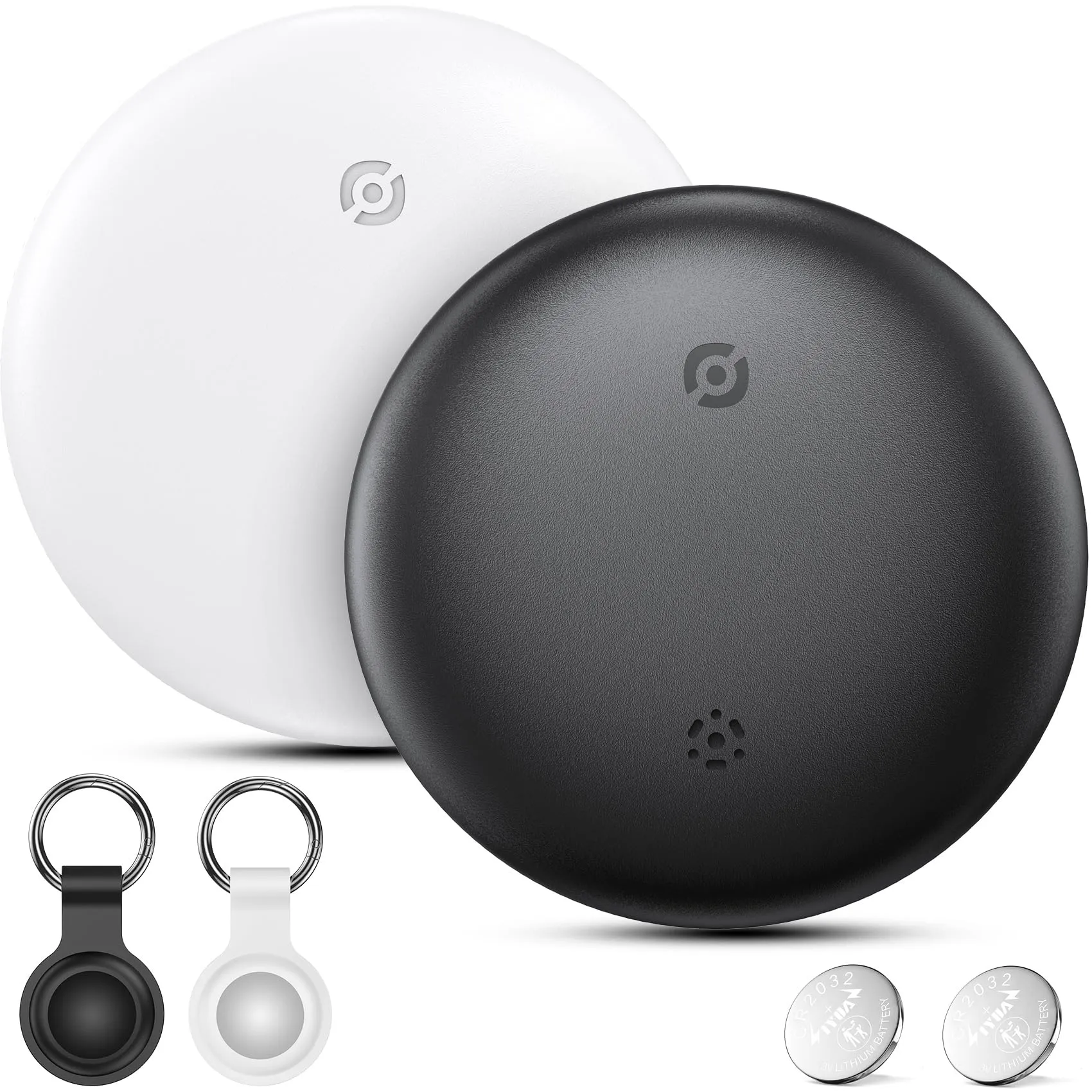 Air Tag Android or iOS, 2 pezzi Smart Tracker Tag Key Finder Compatibile con dispositivi iOS Find My/Google Find Hub, Bluetooth Key Tracker Smart Tag per chiavi, bagagli, valigie (Bianco e Nero)