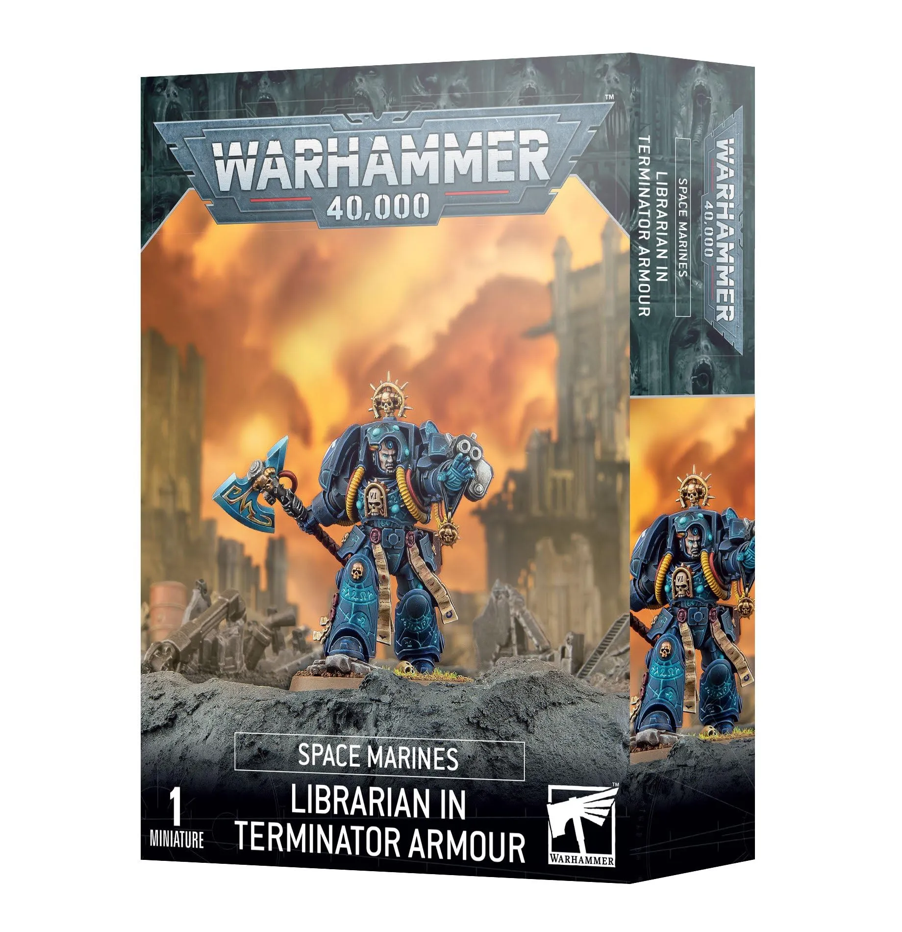 Games Workshop - Bibliotecario della Marina Spaziale in Armatura Terminator (2023) - Miniatura di Fantascienza per Giochi da Tavolo - 28 mm - 14 Pezzi - Richiede Assemblaggio