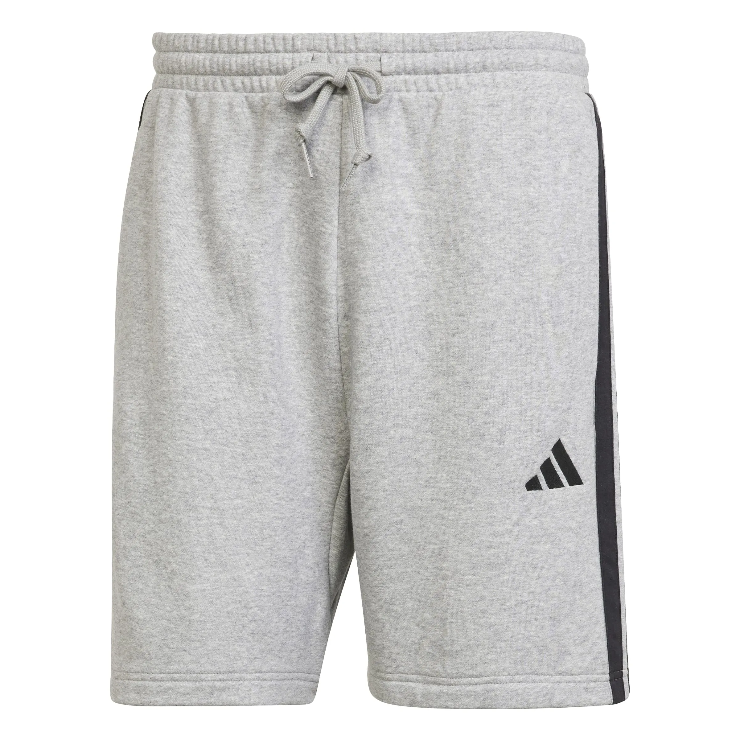 adidas Uomo Essential Three Stripes French Terry Short, Medium Grey Heather/Black, S