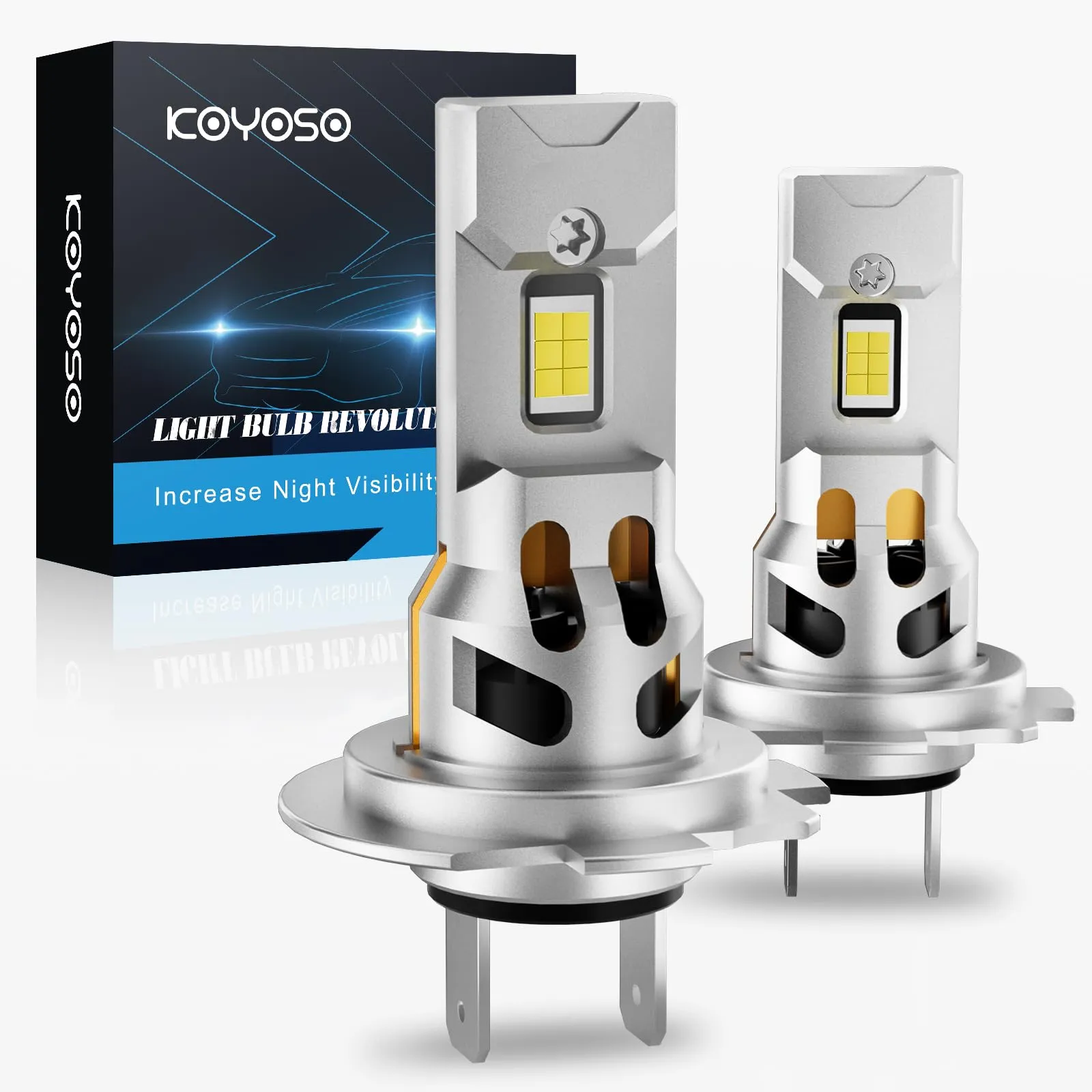 KOYOSO H7 LED Lampadine 100W 26000LM LED Fari Lampada Kit Abbagliante e Anabbagliante Compatibile con DC 12V Auto, 6500K