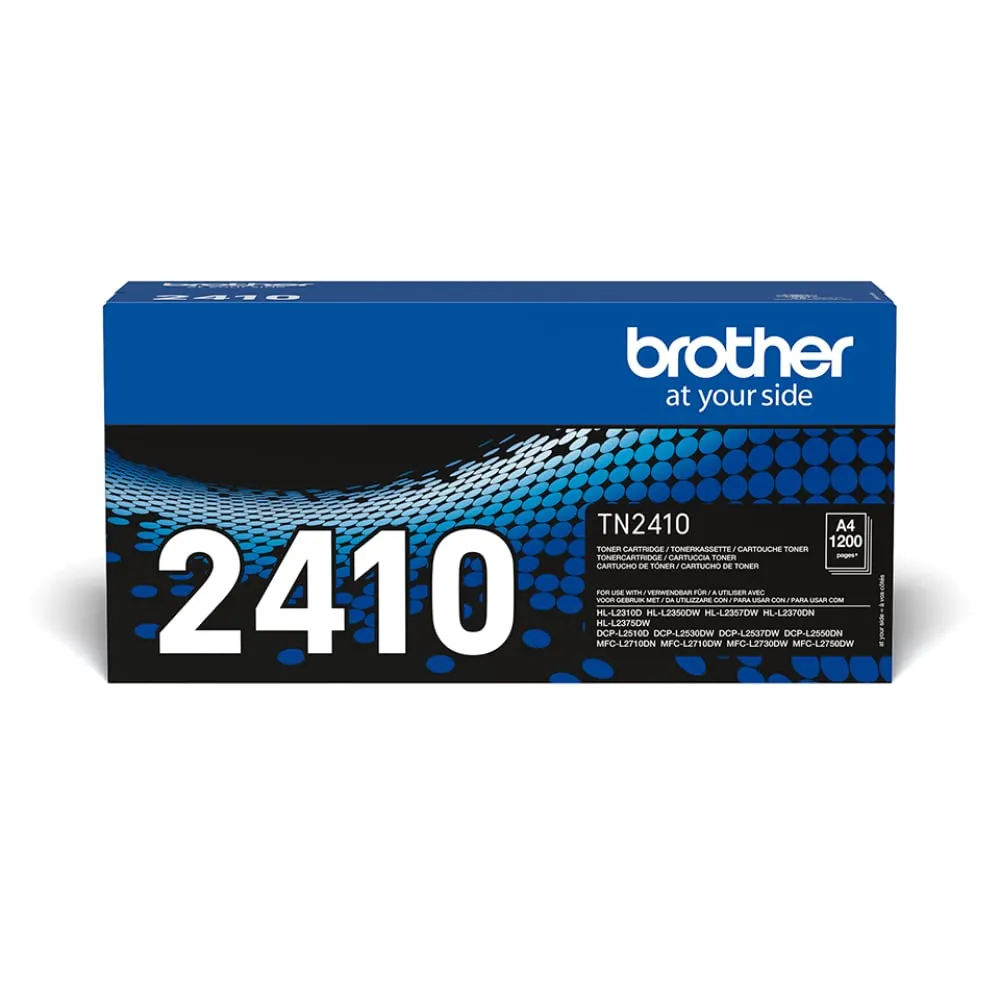 Brother TN2410 Toner Originale Capacità Standard, fino a 1200 Pagine, per Stampanti MFCL2710DW, MFCL2710DN, MFCL2730DW, MFCL2750DW, DCPL2510D, DCPL2550DN, HLL2350DW, HLL2370DN, HLL2375DW, Nero