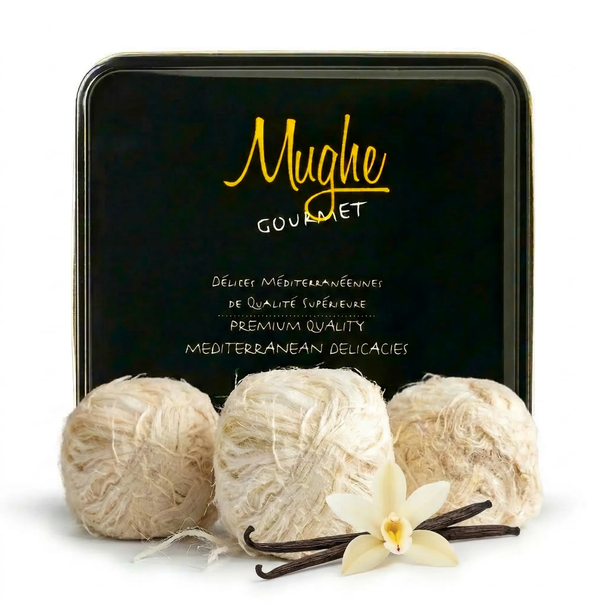 Mughe Gourmet Dolcetto Pismaniye di Zucchero Filato Turco (12 Fluffs) - Scatola Regalo Speciale per Caramelle Halva - Confetteria Pishmaniye -Tradizionale Halvah Filato- Regali Perfetti per Compleanni