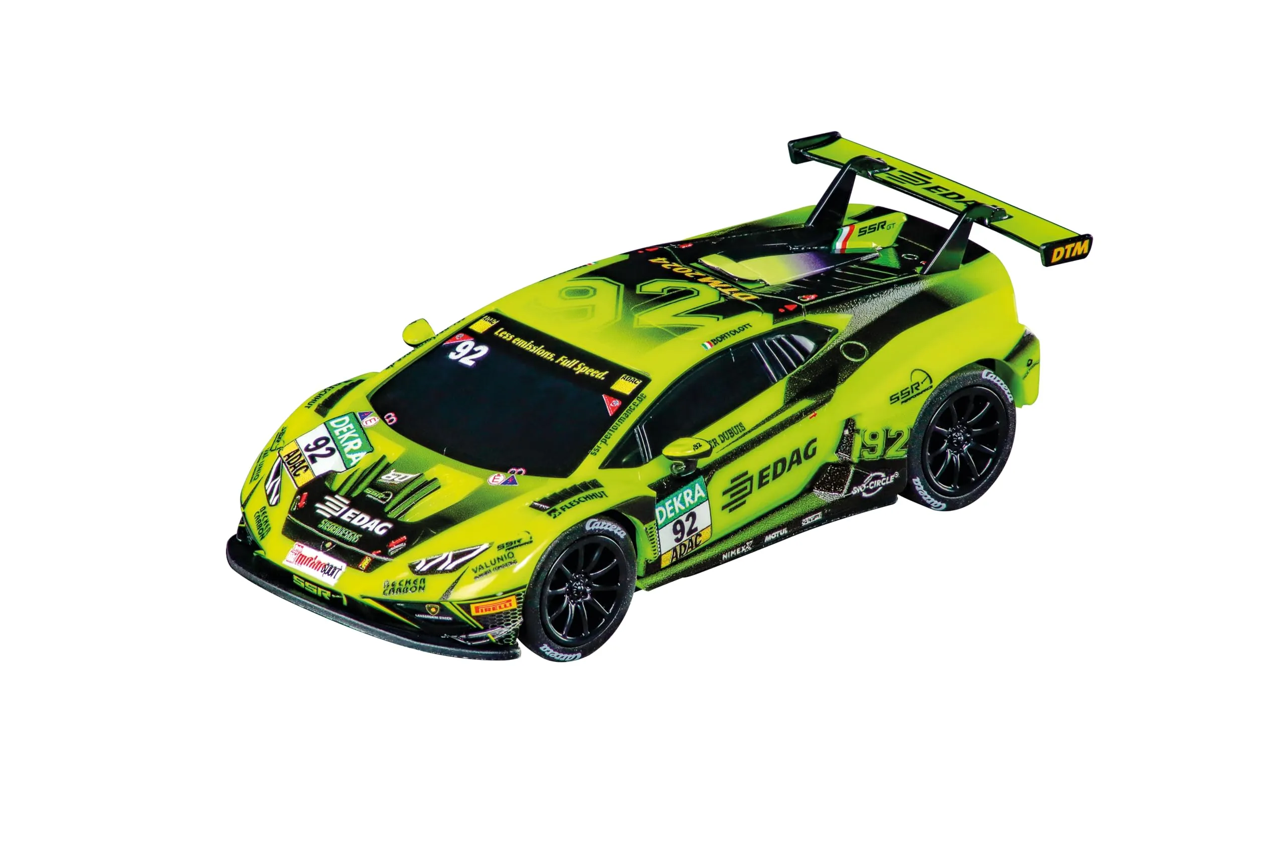 Carrera GO!!! 20064275 Lamborghini Huracán GT3 Evo II Mirko Bortolotti, No.92 (2024) I 1:43 Scala Slot Car I Con Licenza Originale I Adatto Per Età 6 Anni +
