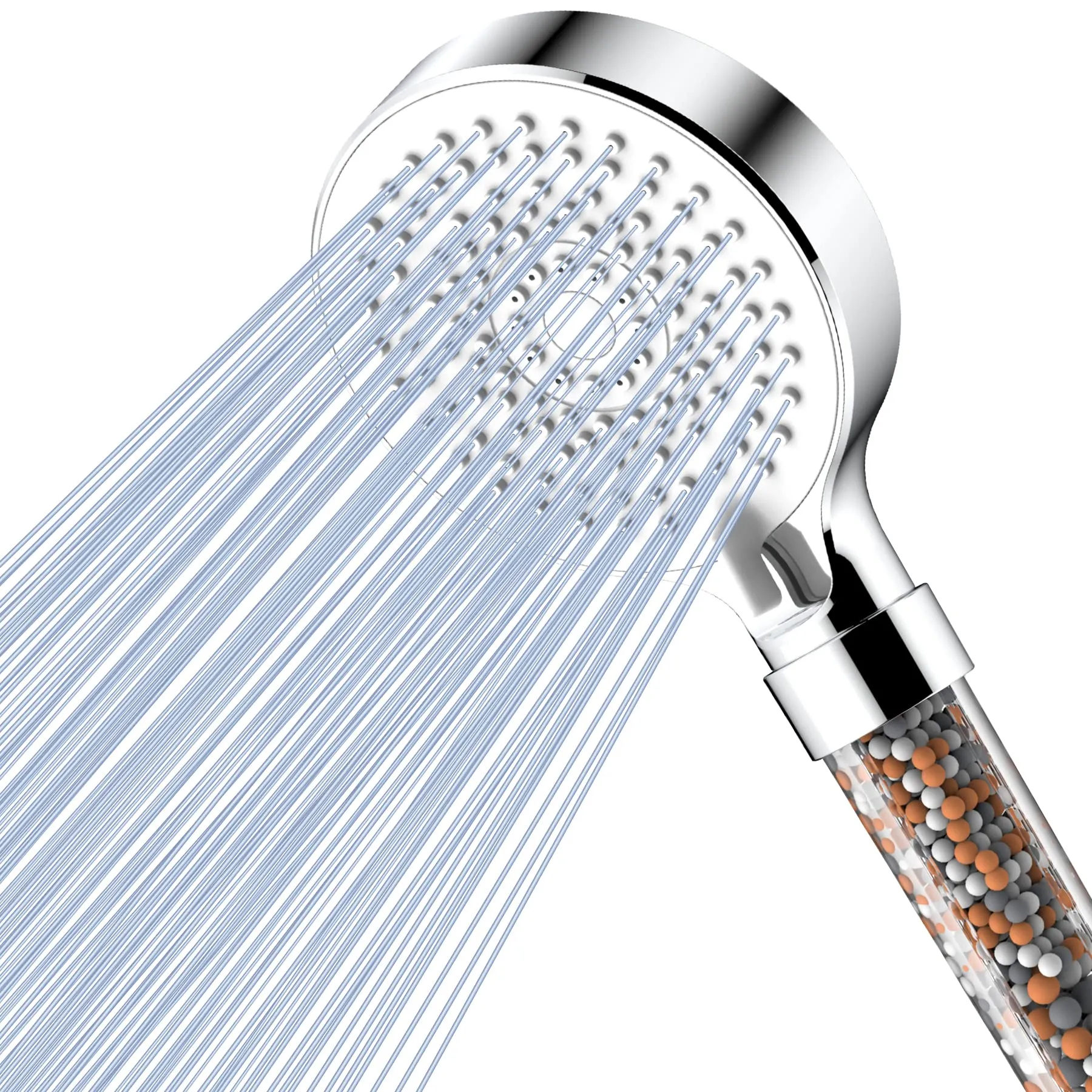 Magichome Soffione Doccia Anticalcare, 5 Getti Spray Alta Pressione con Filtrazione a 3 Strati e Pietre Aggiuntive, Bianco