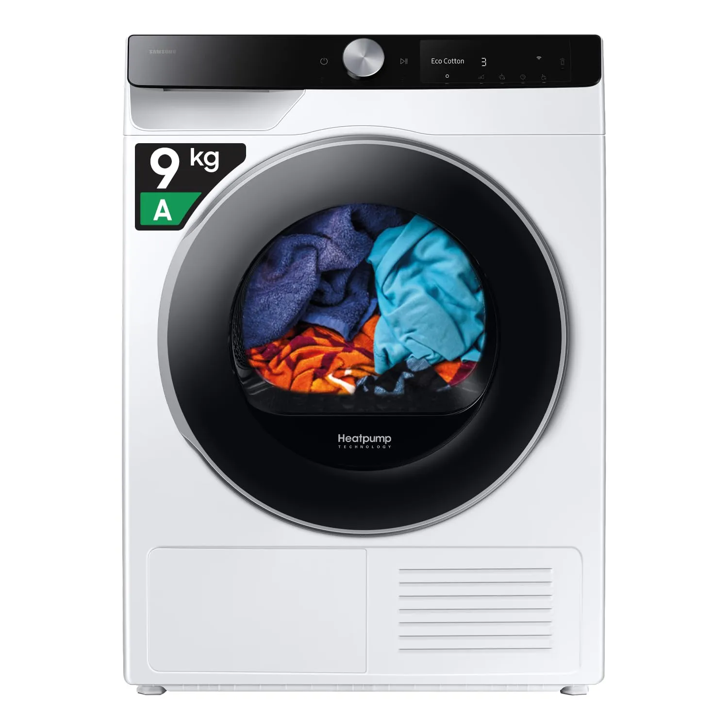 Samsung Asciugatrice AI Control DV90DG6845LK/U3, 9 kg, Pompa di Calore, Wifi, AI Dry, Air Wash, Tecnologia Optimal Dry, Carica Frontale, 60L x 85H x 60P cm