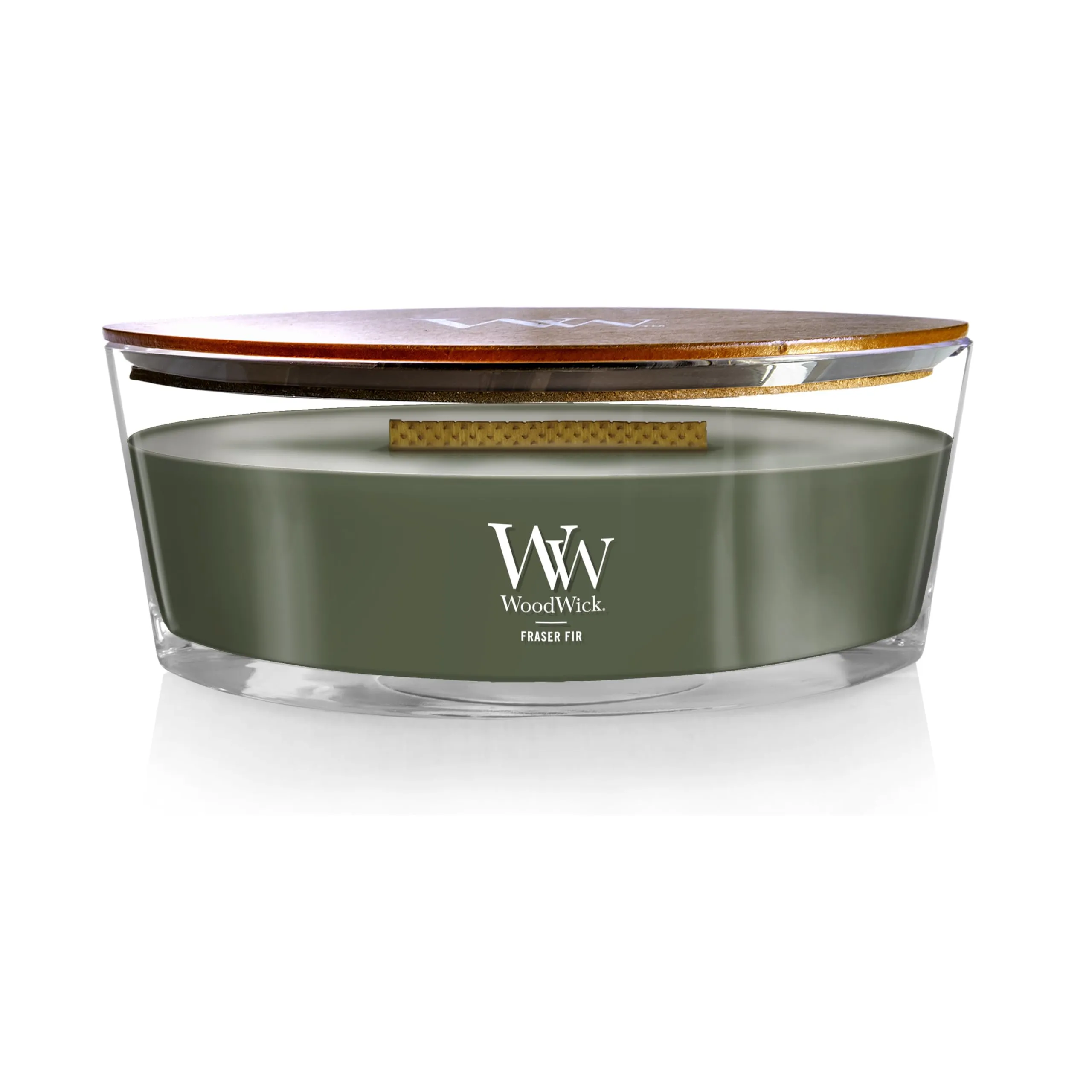 WoodWick Candela profumata Ellipse | Fraser Fir | Con Stoppino Scoppiettante | Fino a 50 ore