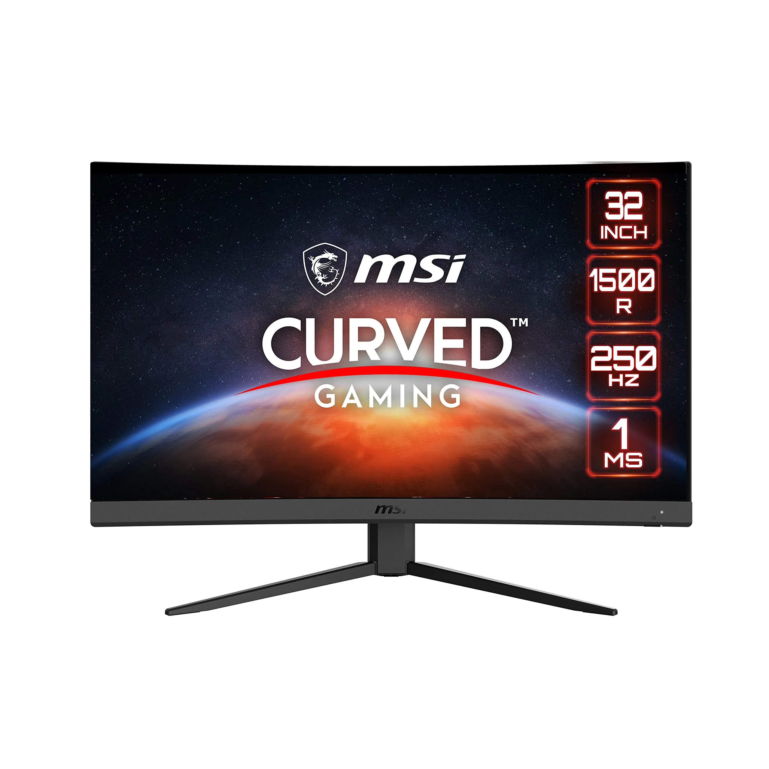 MSI G32C4X monitor gaming 32" (FHD), 250Hz / 1ms, pannello VA (1920 x 1080), AMD FreeSync Premium, HDR Ready, Curvatura 1500R, Anti-sfarfallio - Display Port 1.2a, HDMI 2.0b