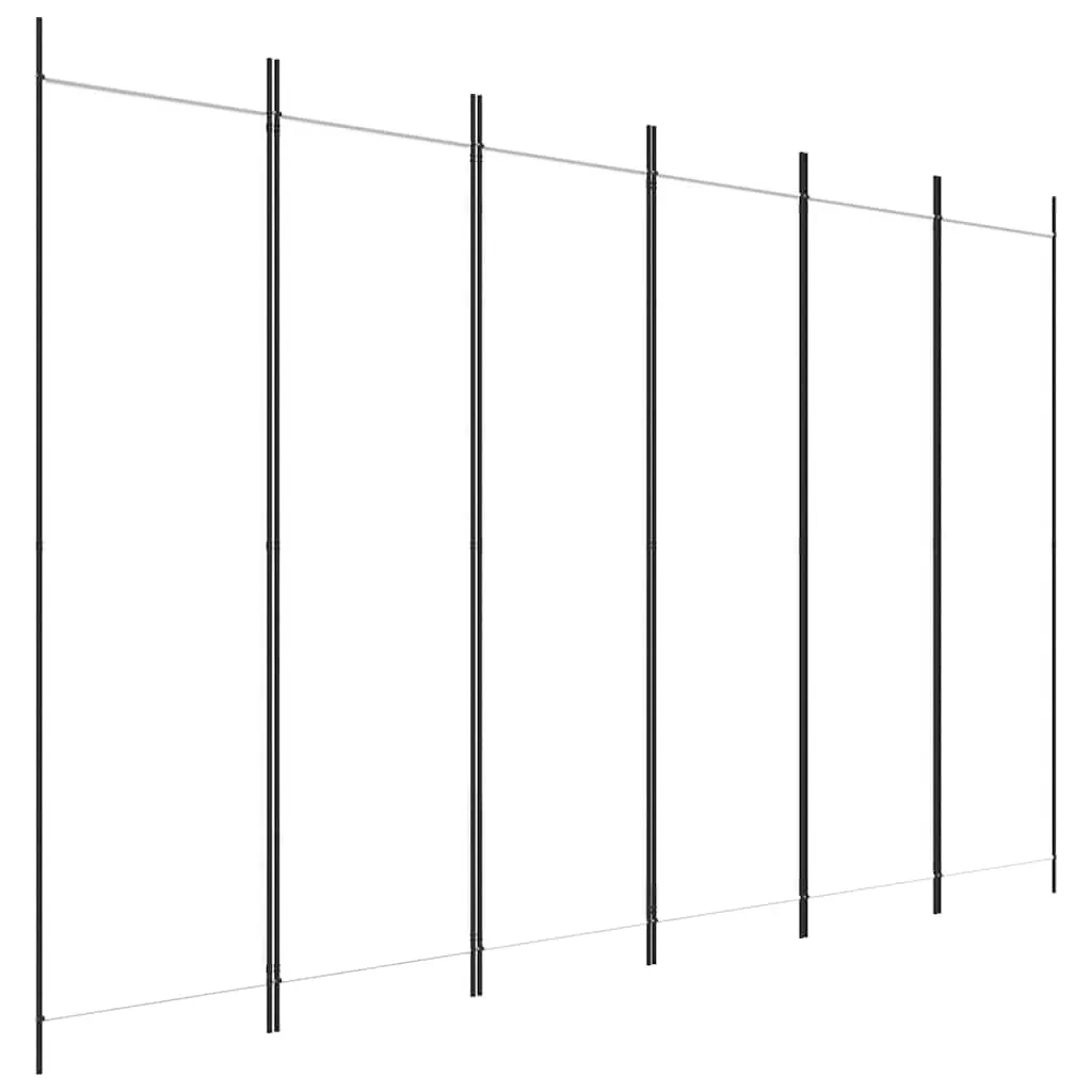 vidaXL Divisorio a 6 Pannelli Bianco 300x200 cm Tessuto