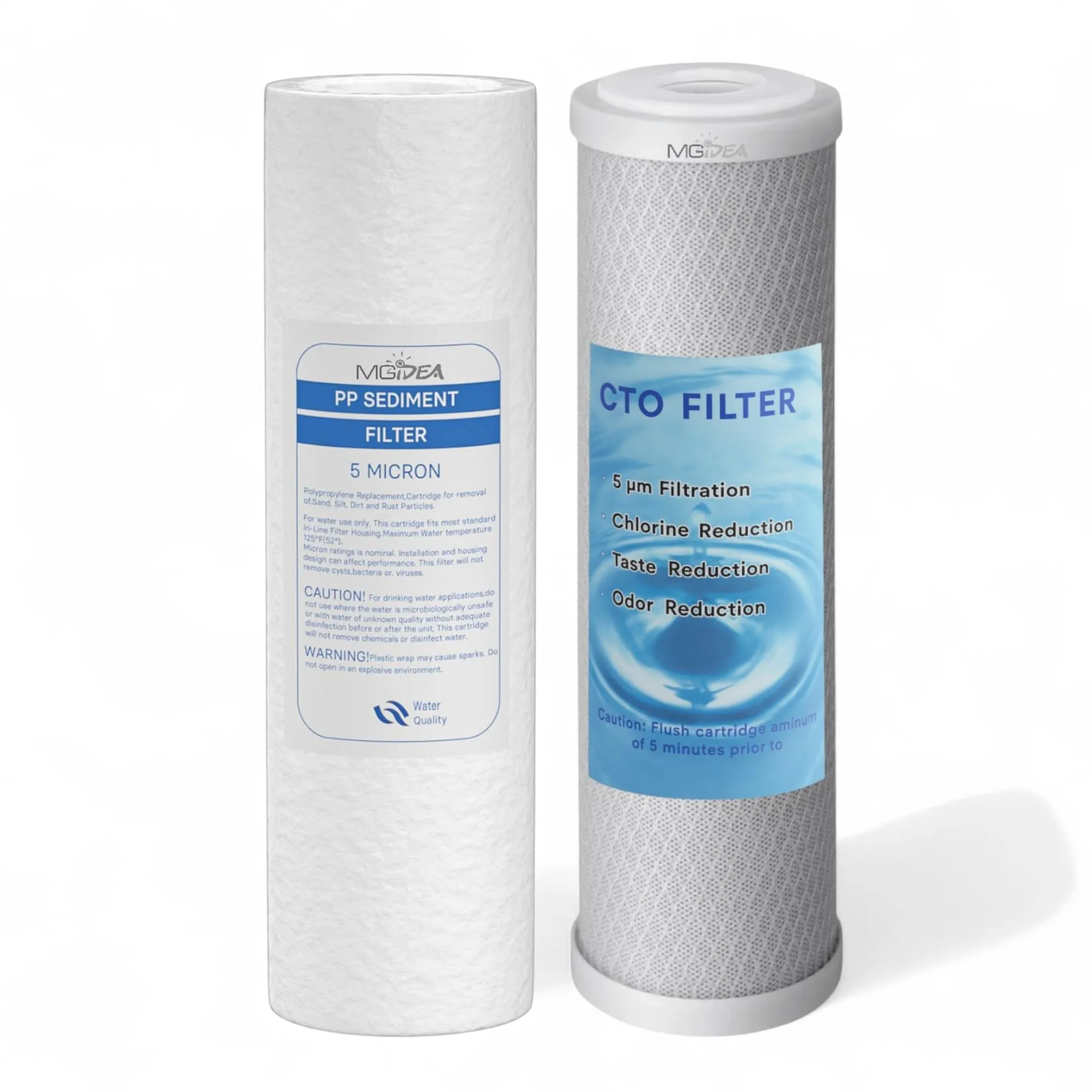 CARTUCCE FILTRO FILTRAZIONE ACQUA KIT FILTRI 10" SEDIMENTI PP + CARBONI CTO RICAMBIO SOSTITUZIONE IMPIANTO IDRICO OSMOSI DOMESTICO FILTRAGGIO UNIVERSALE (2)