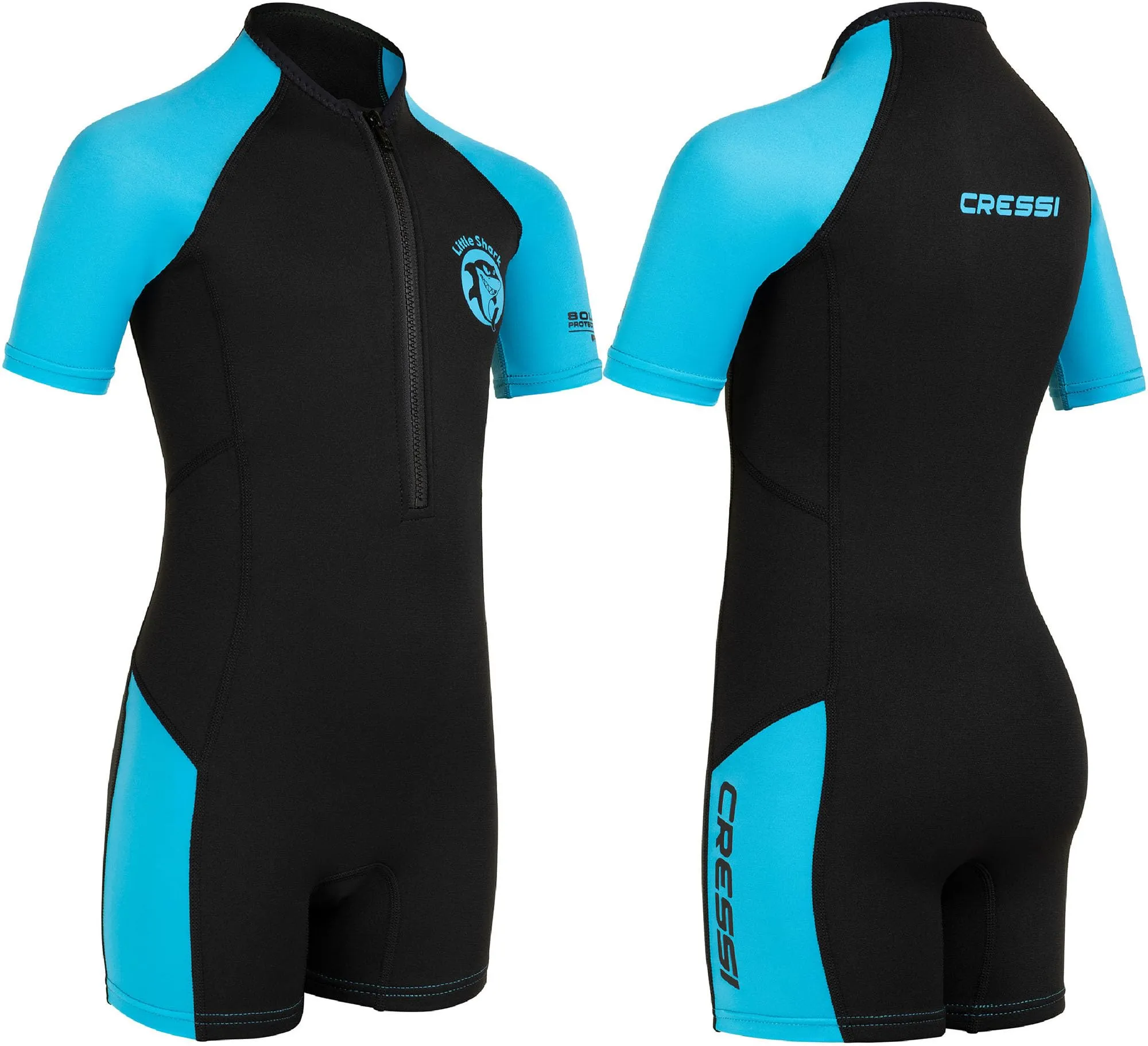 Cressi Little Shark Shorty Wetsuit Dark Blue/Light Blue 5/6 Age
