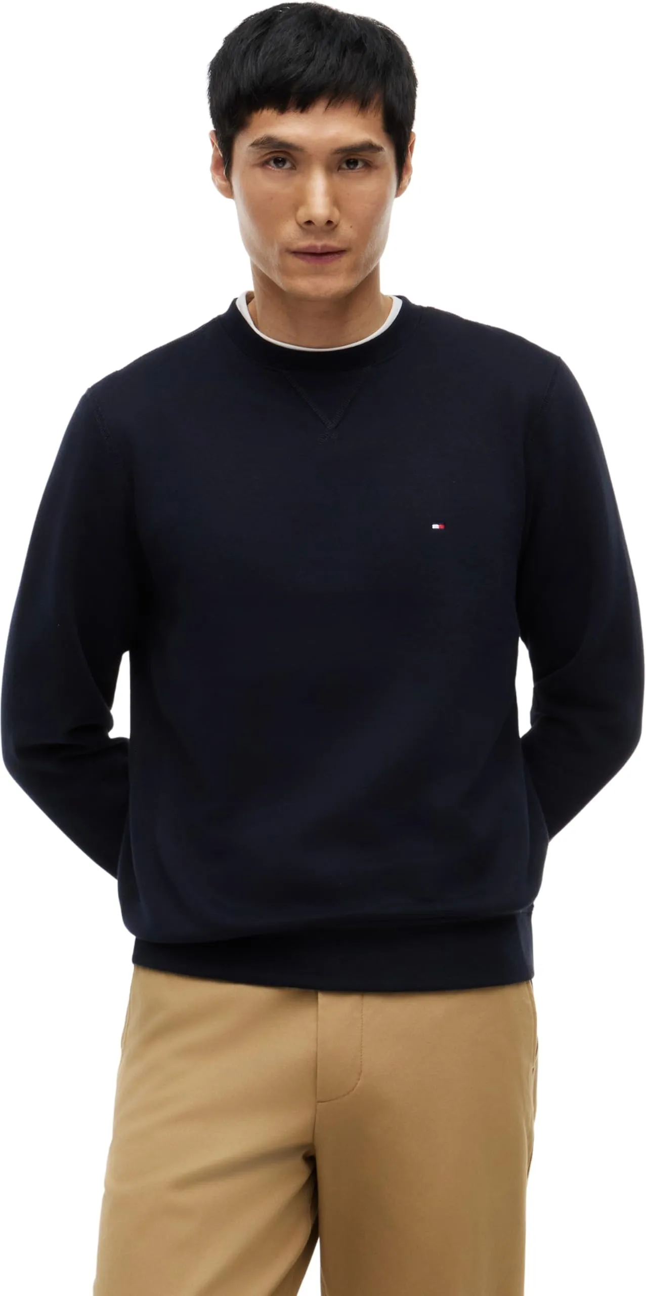 Tommy Hilfiger Uomo Felpa Essential Fleece Crew Neck Regular Fit, Blu (Desert Sky), XXL
