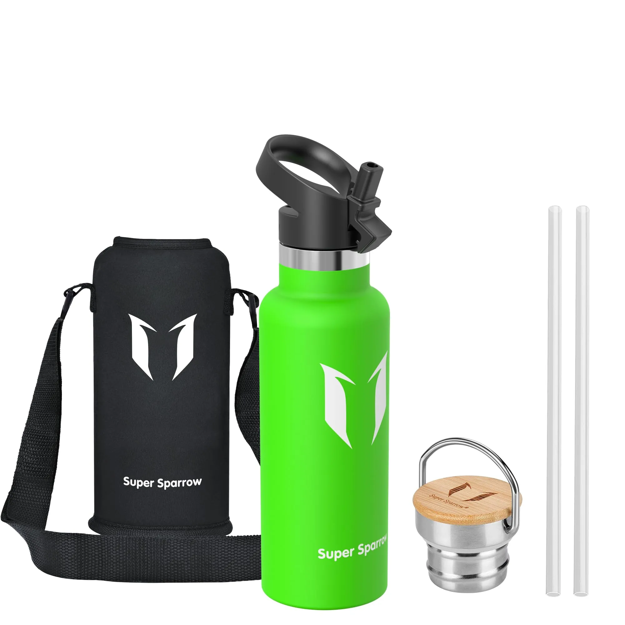 Super Sparrow doppia parete in acciaio inox coibentato bottiglia di acqua - 500ml - isolante della borraccia - perfetto Thermos - Privo di BPA, BPS, ftalati