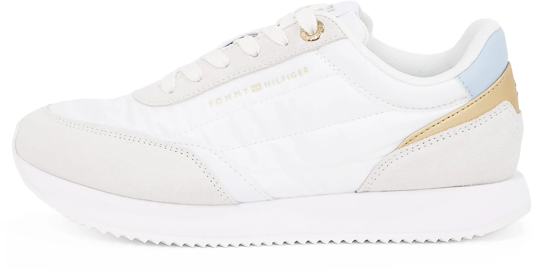 Tommy Hilfiger Donna Sneakers da Runner Essential Sportive, Multicolore (White/Breezy Blue), 37