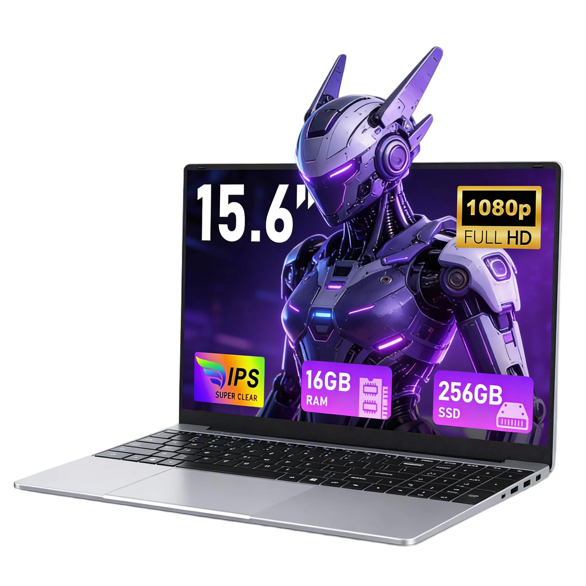 FUNYET 2026 Pc Portatile 15.6 Pollici 16GB RAM 2*DDR3 256GB SSD, 2 nuclei Processore M3-6Y30 Laptop, Fino a 2,2 GHz, Win 11 Notebook con FHD 1920x1080, 5000mAh, Wi-Fi 5, BT4.2, USB 3.0, HDMI, Webcam