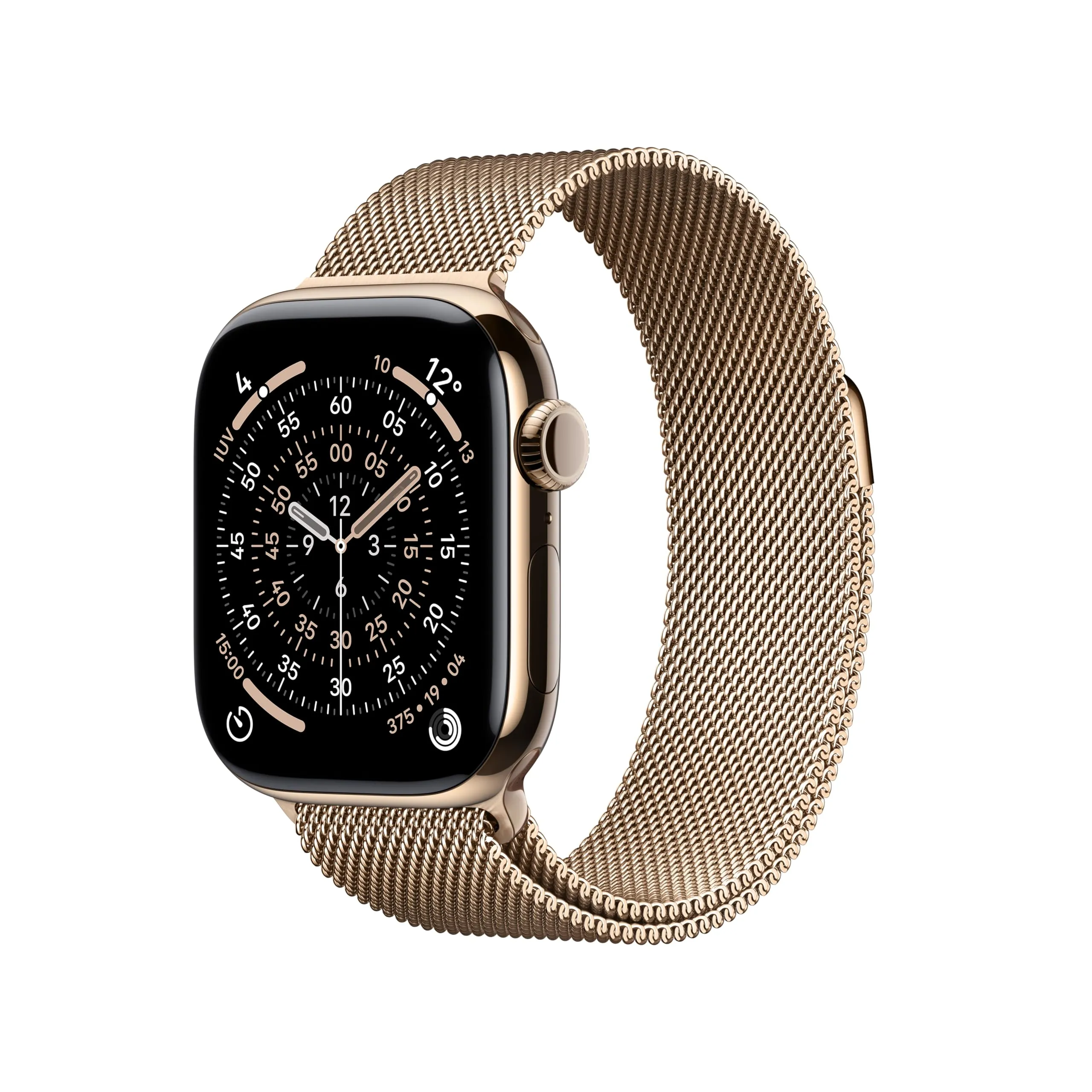 Apple Watch Series 11 GPS + Cellular, Cassa 42 mm in titanio color oro con Loop in maglia milanese color oro - Misura unica