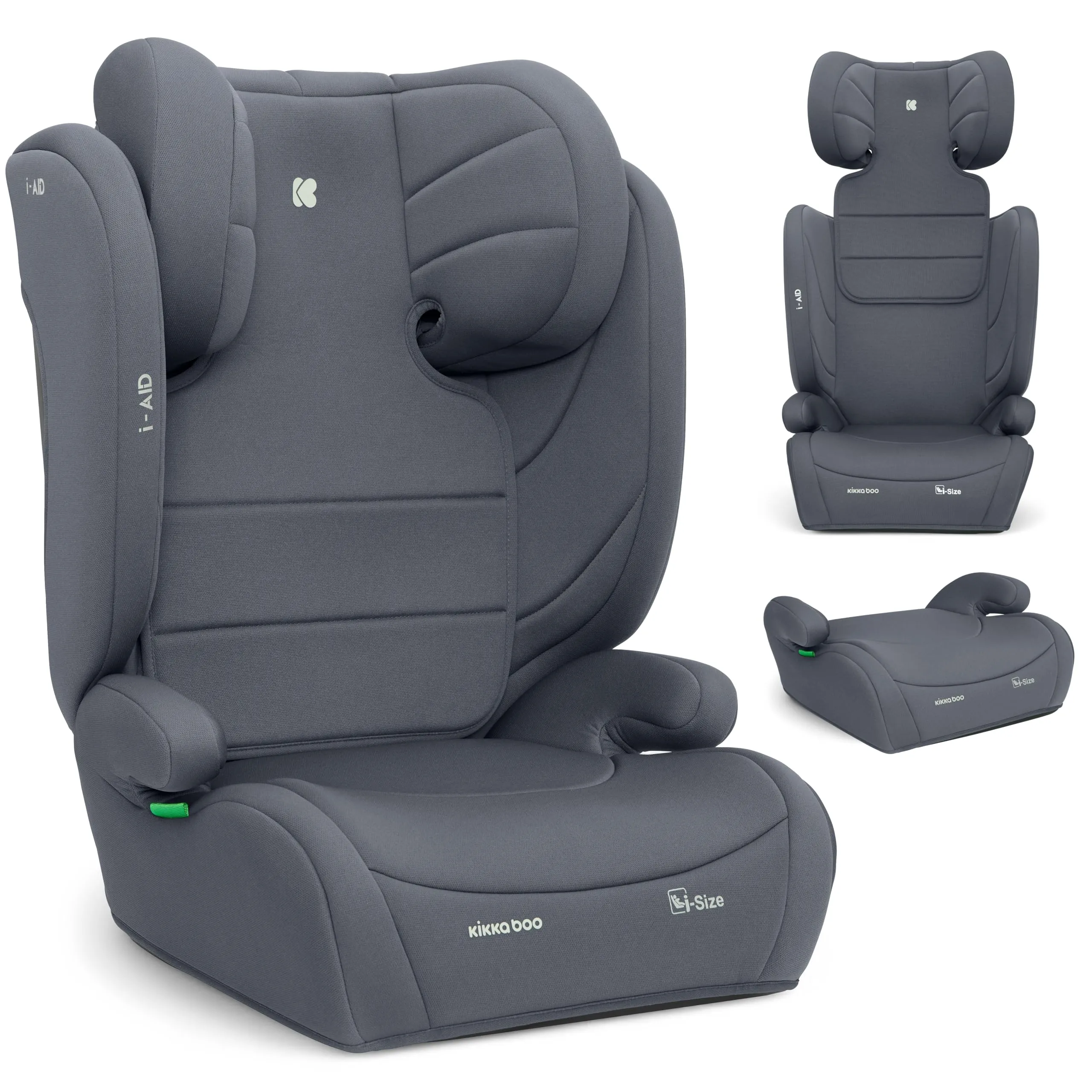 KikkaBoo i-Size i-AID, seggiolino auto da 15 a 36 kg, seggiolino auto, 100-150 cm, gruppo 2 3, Cadiera Auto, 3,5-12 anni, 13 posizioni poggiatesta