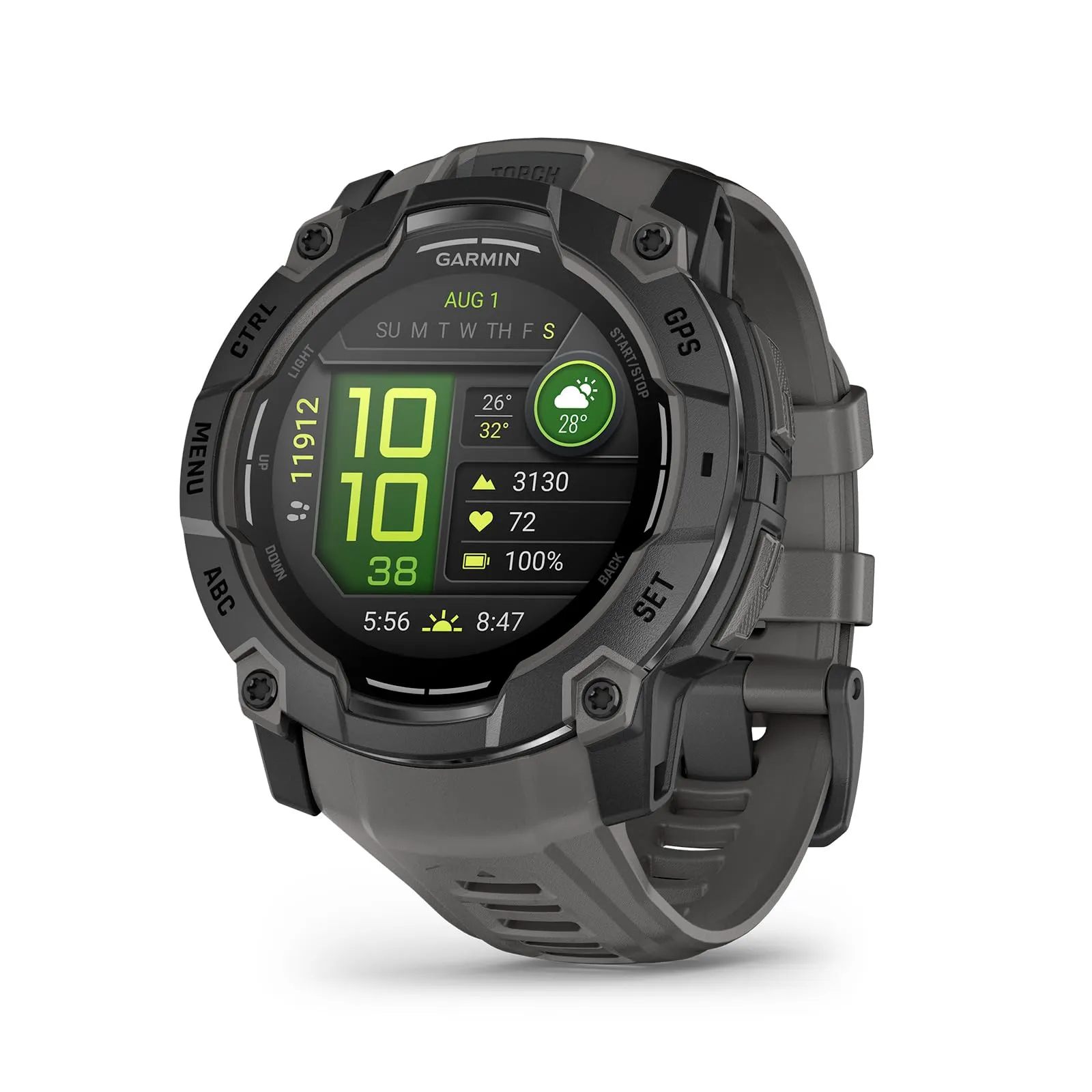 Garmin [renewed Instinct 3, Smartwatch, 50mm, Display AMOLED 1,3", Lunetta in metallo, 10ATM, GPS Multi-band, Torcia LED, 90+ App per lo Sport, Autonomia 24 giorni Black & Charcoal, (Ricondizionato)