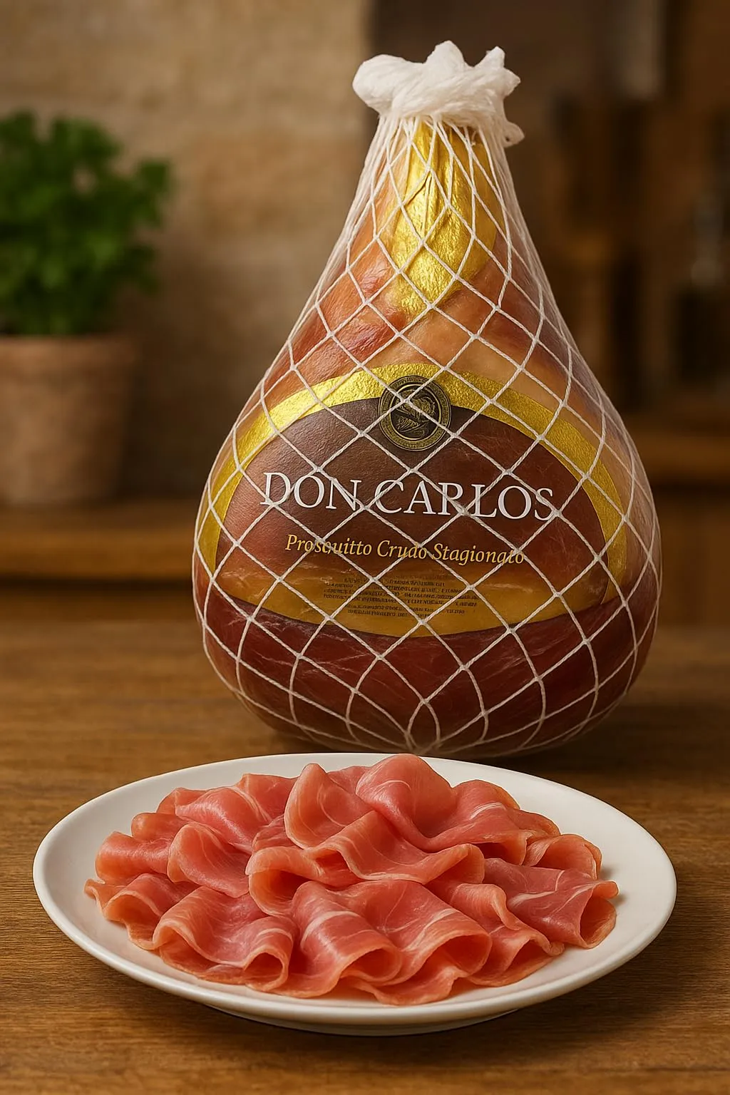 Prosciutto Crudo Stagionato Don Carlos 6,5 kg Disossato – Carne Selezionata, Aromi Naturali, Ottimo per Cucina Gourmet e Preparazioni Gastronomiche
