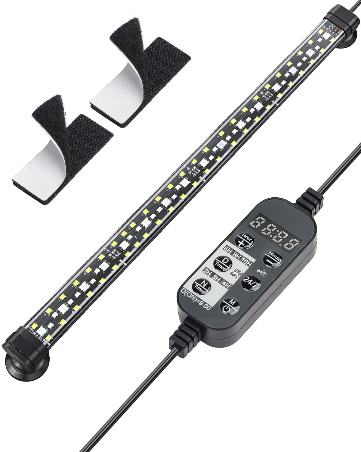 Pawfly 40cm LED Acquario Luce per vasca per pesci 24/7 con spettro completo di luci brillanti bianche blu rosse verdi LED multicolore con modalità D/N Effetti monocolore Timer e luminosità regolabile