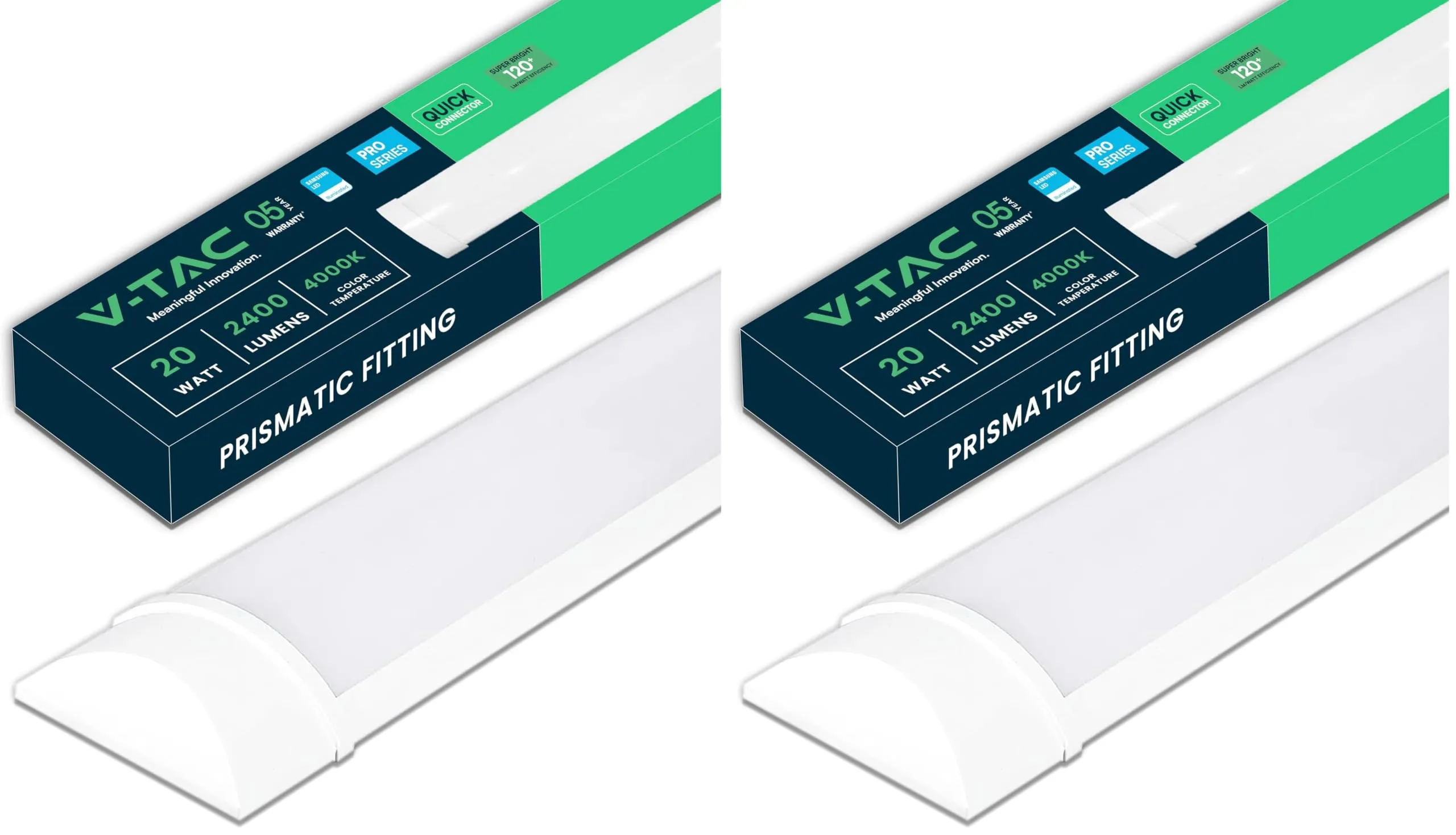 V-TAC Plafoniera LED Lineare da Soffitto 60 CM - 20W - Chip Samsung - Lampada Rettangolare 2400 Lumen IP20 per Parete, Garage, Negozio - Tubo LED