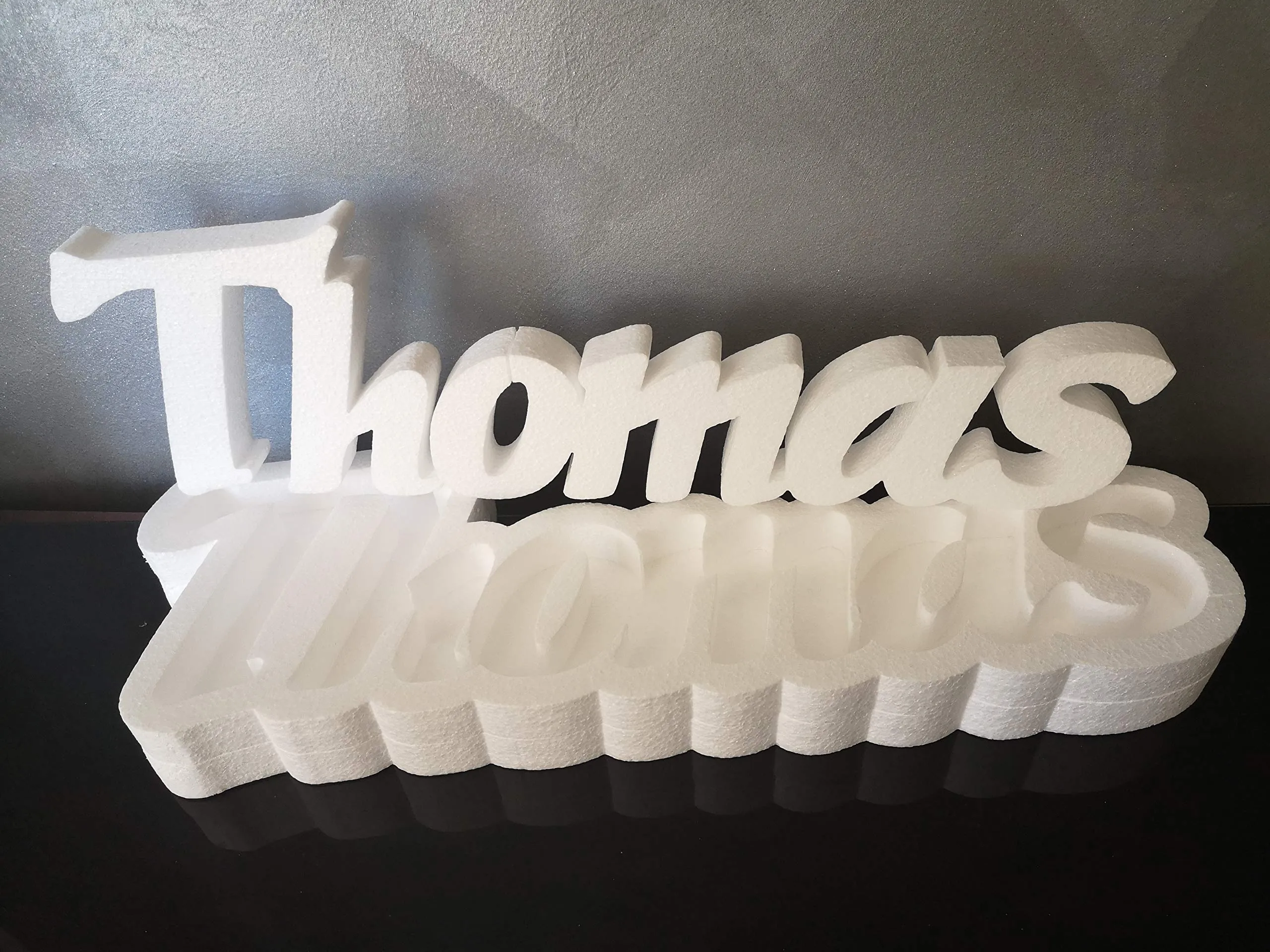 Portaconfetti in polistirolo scritta personalizzata Altezza cm15 (lunghezza max 50 cm)