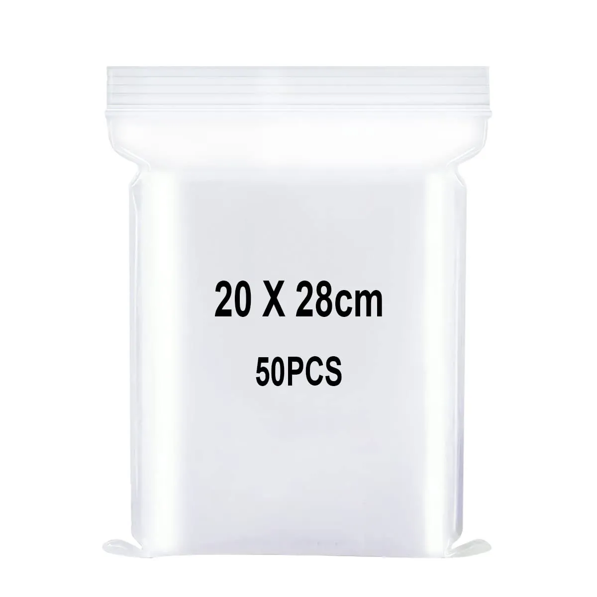 Sacchetti in Plastica Trasparente Richiudibili, Sacchetto Sigillato, Borsa con Chiusura a Cerniera, Applicano a Articoli per Bricolage, Deposito di Abbigliamento, ecc. 20x28cm 50pezzi